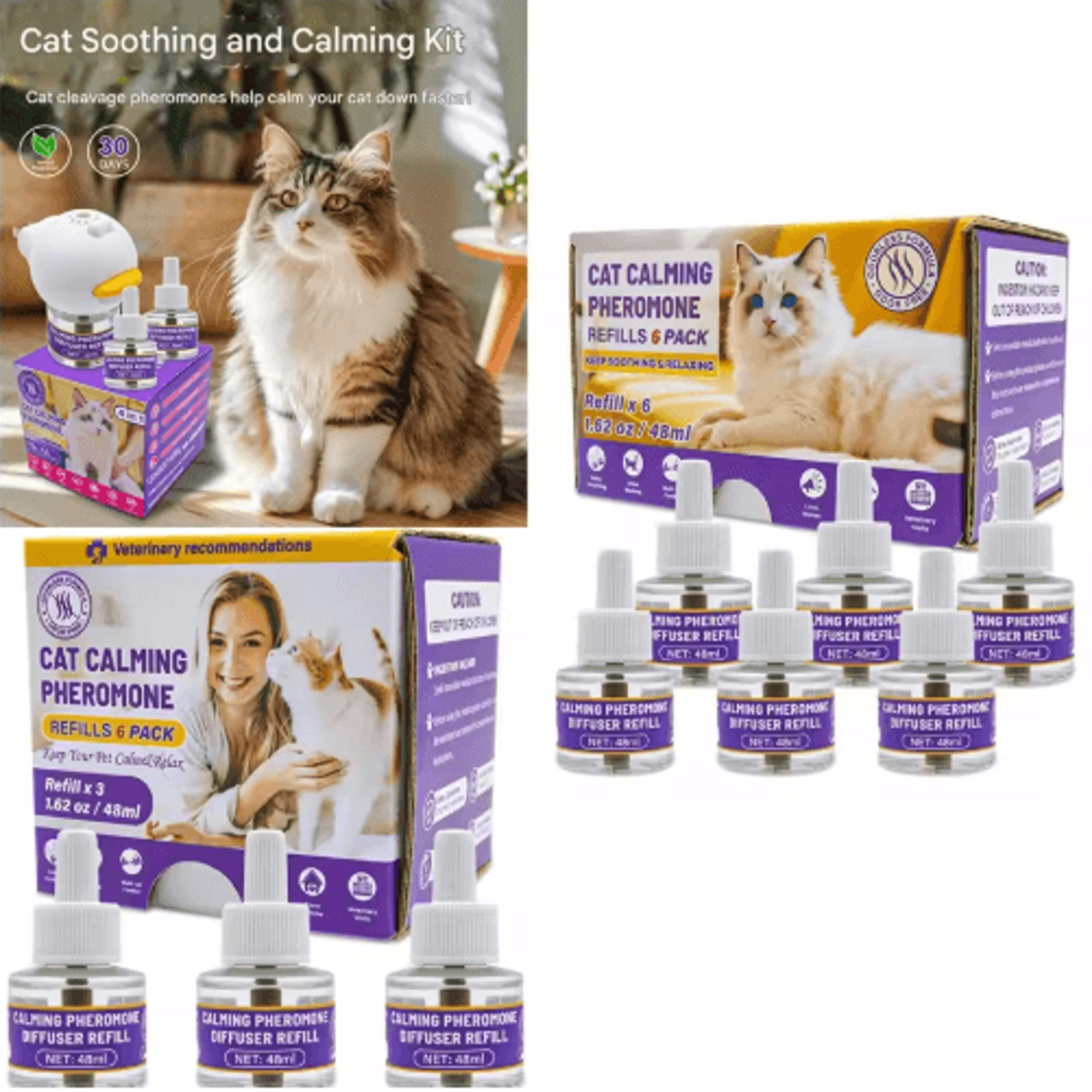 Calm Harmony 4in1 Pet Pheromone Diffuser Set Odorless Stress Relief For Cats  Dogs 0