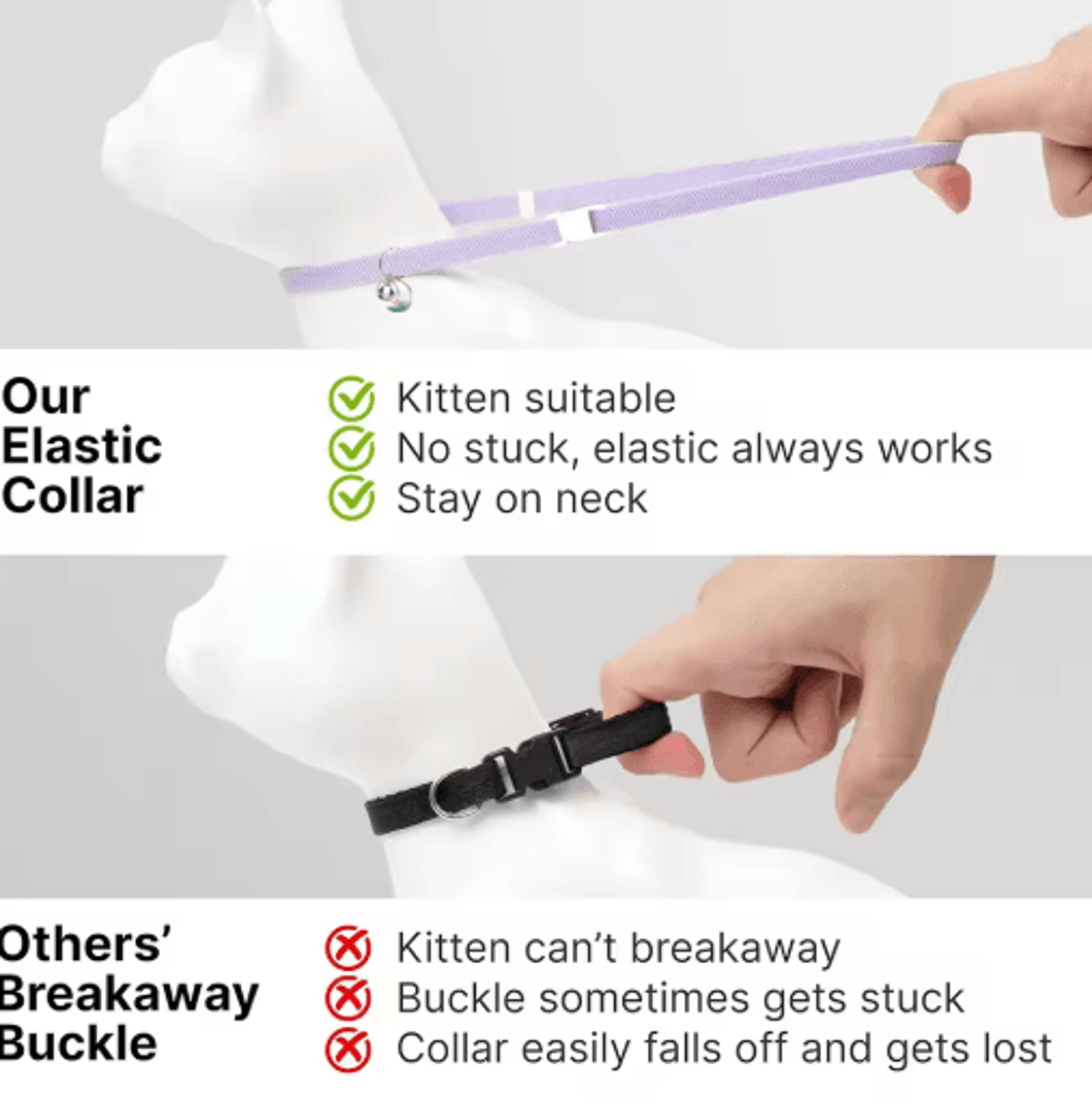 Adjustable Safety Stretch Cat Collar For Kittens And Cats 17
