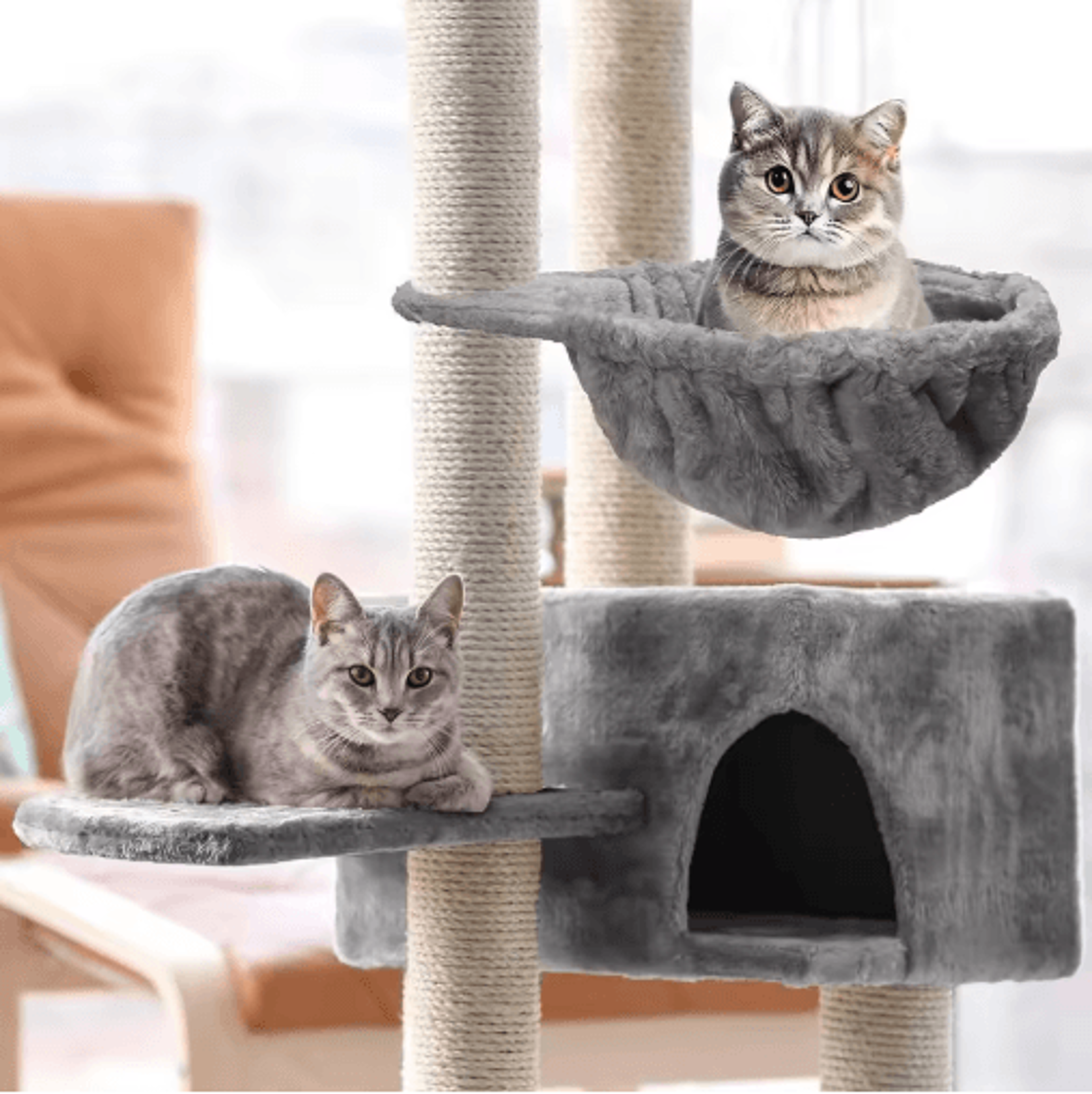 Plush Hanging Cat Hammock Bed For Cat Trees And Climbing Frames 9