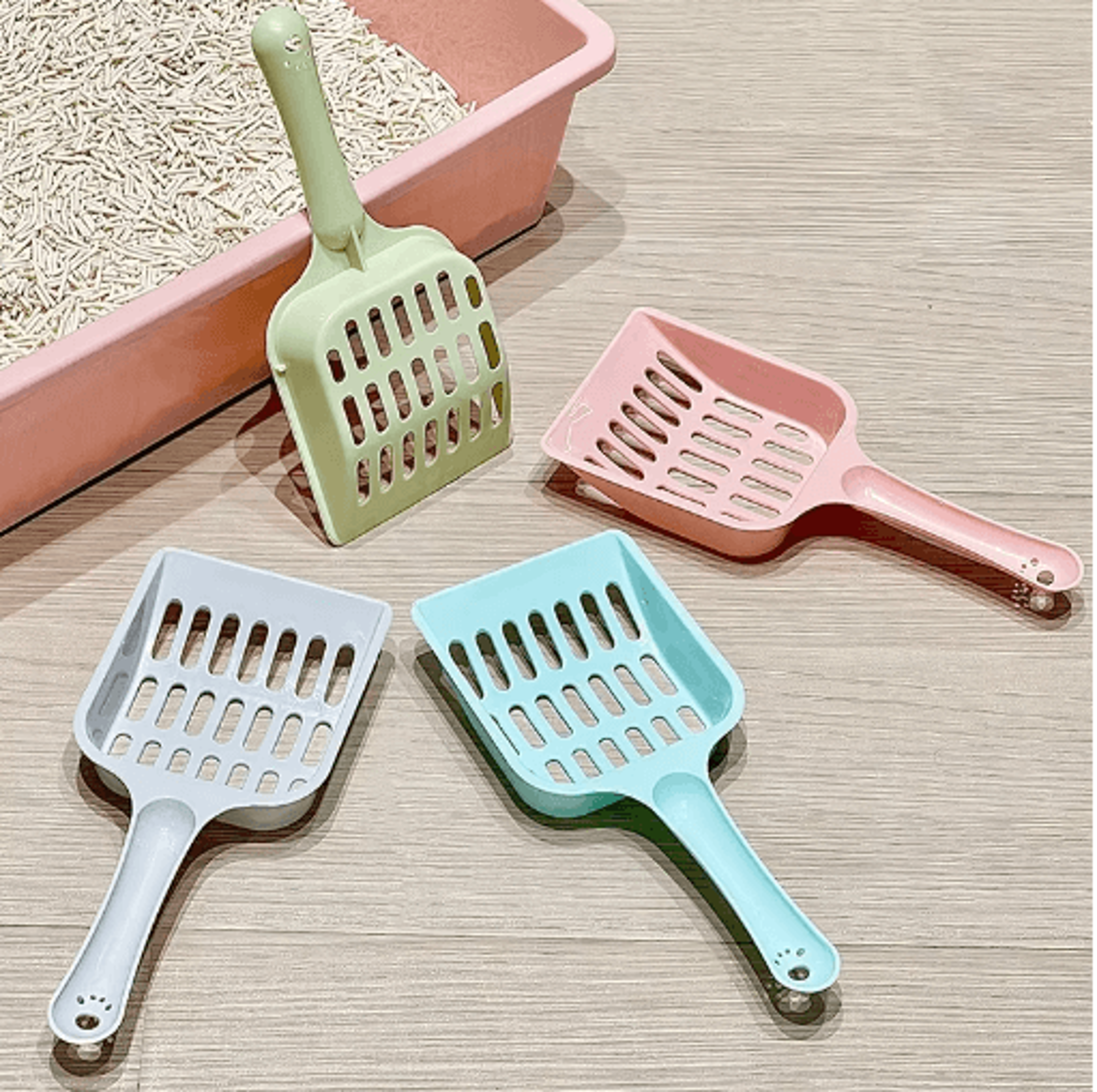Candy Color Cat Litter Scoop With Comfortable Horizontal Handle 0