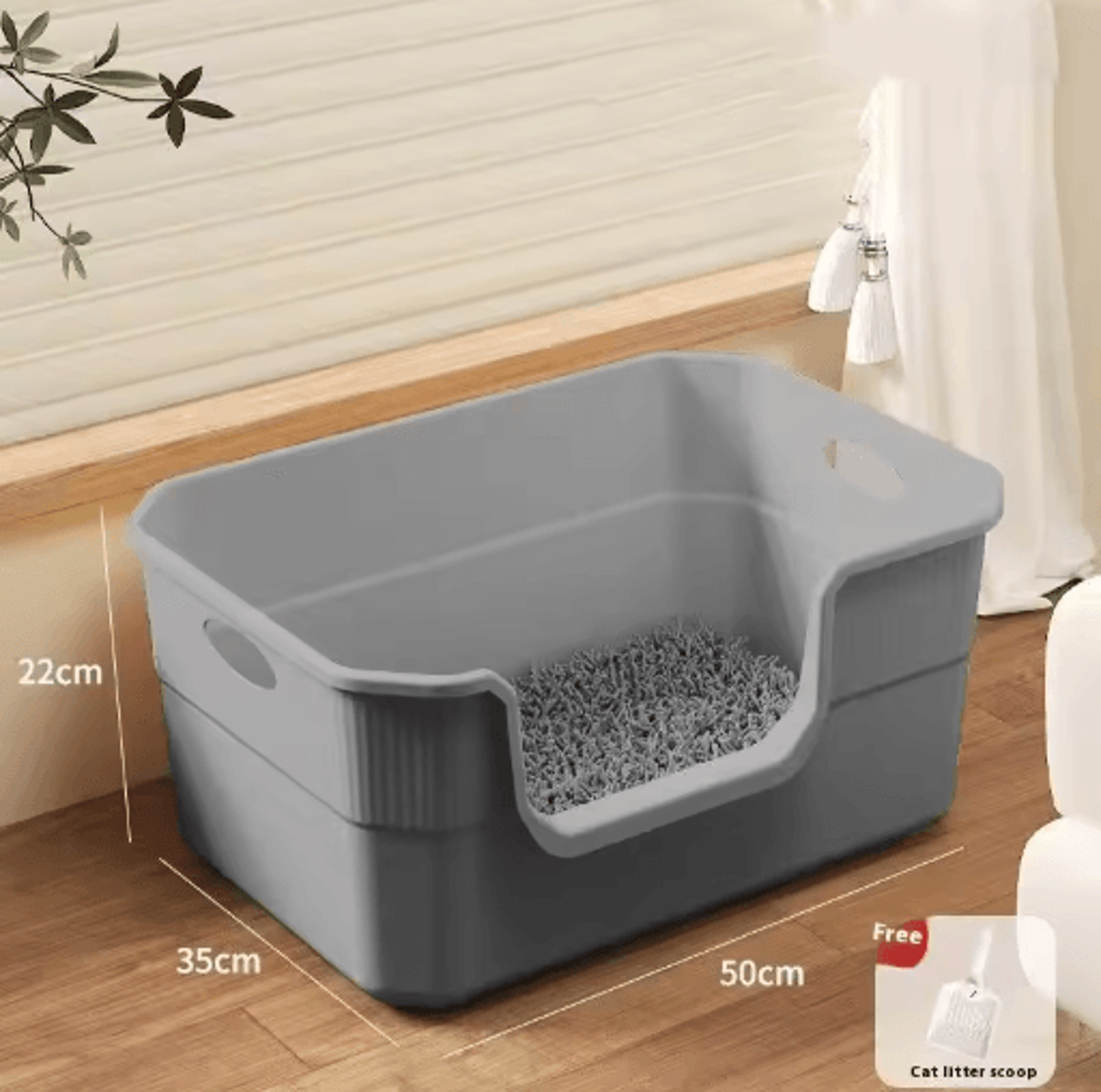 Extra Large HighSided Cat Litter Box For Cleaner  More Comfortable Use 3