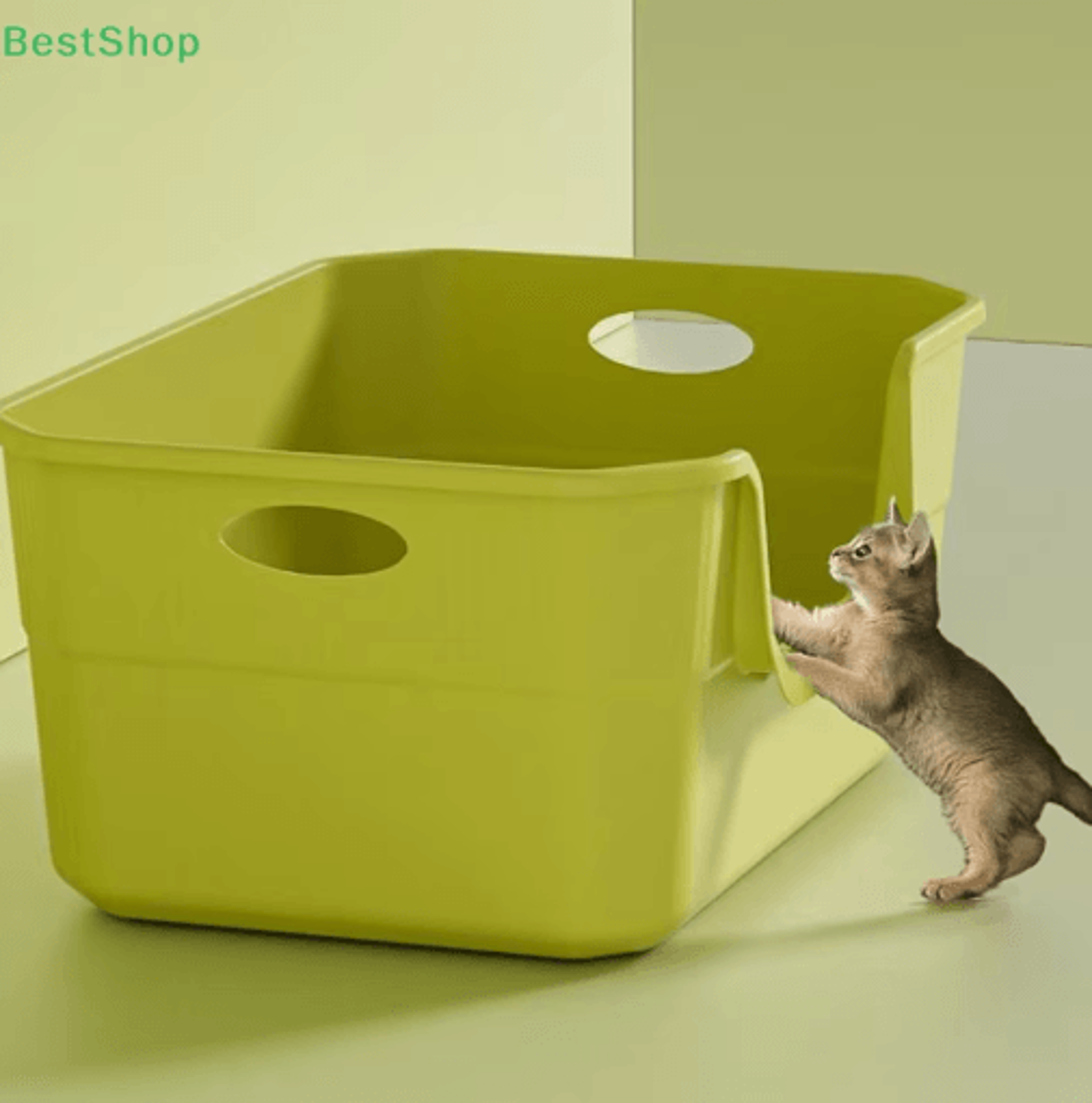 Extra Large HighSided Cat Litter Box For Cleaner  More Comfortable Use 6