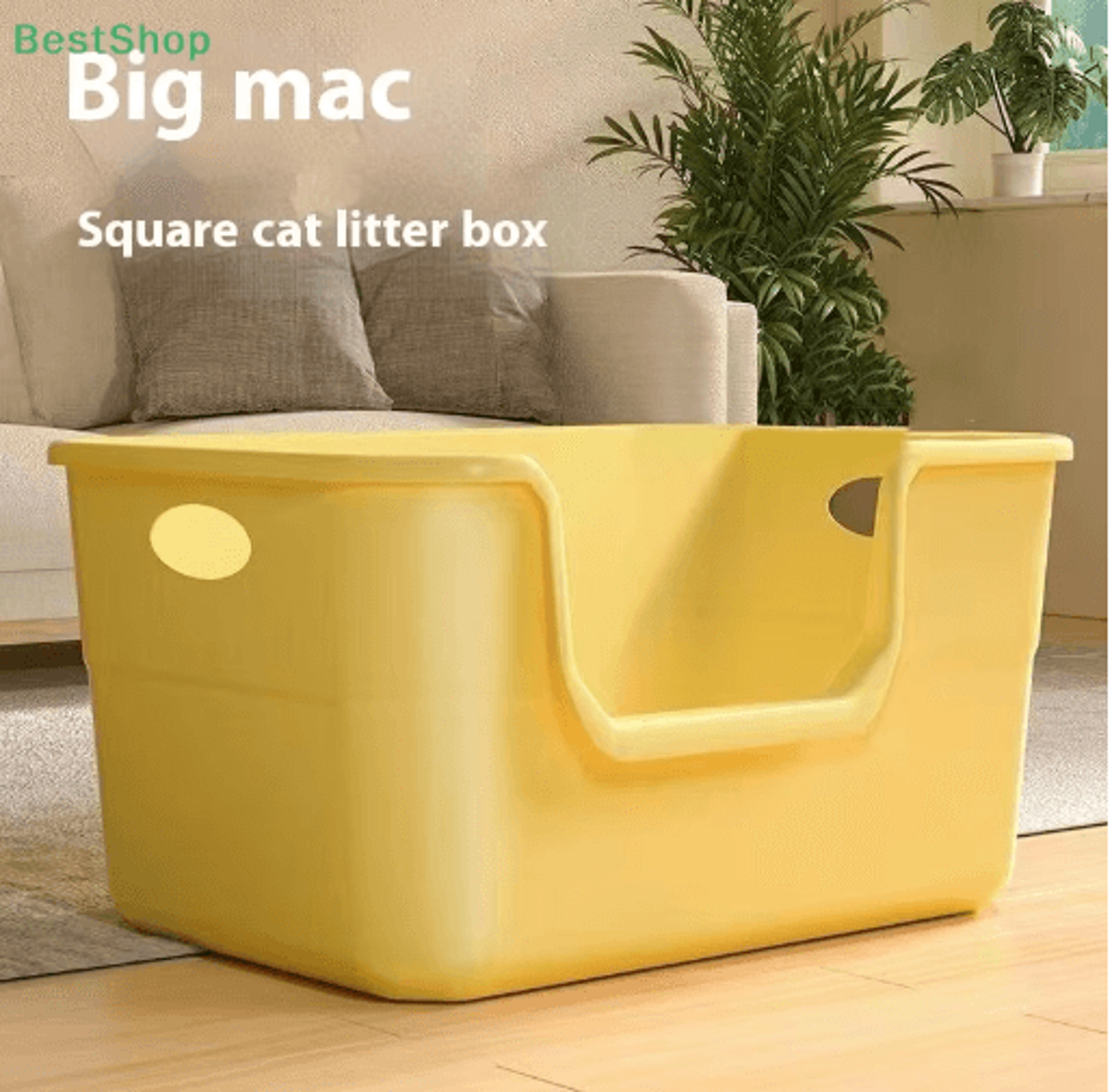 Extra Large HighSided Cat Litter Box For Cleaner  More Comfortable Use 8