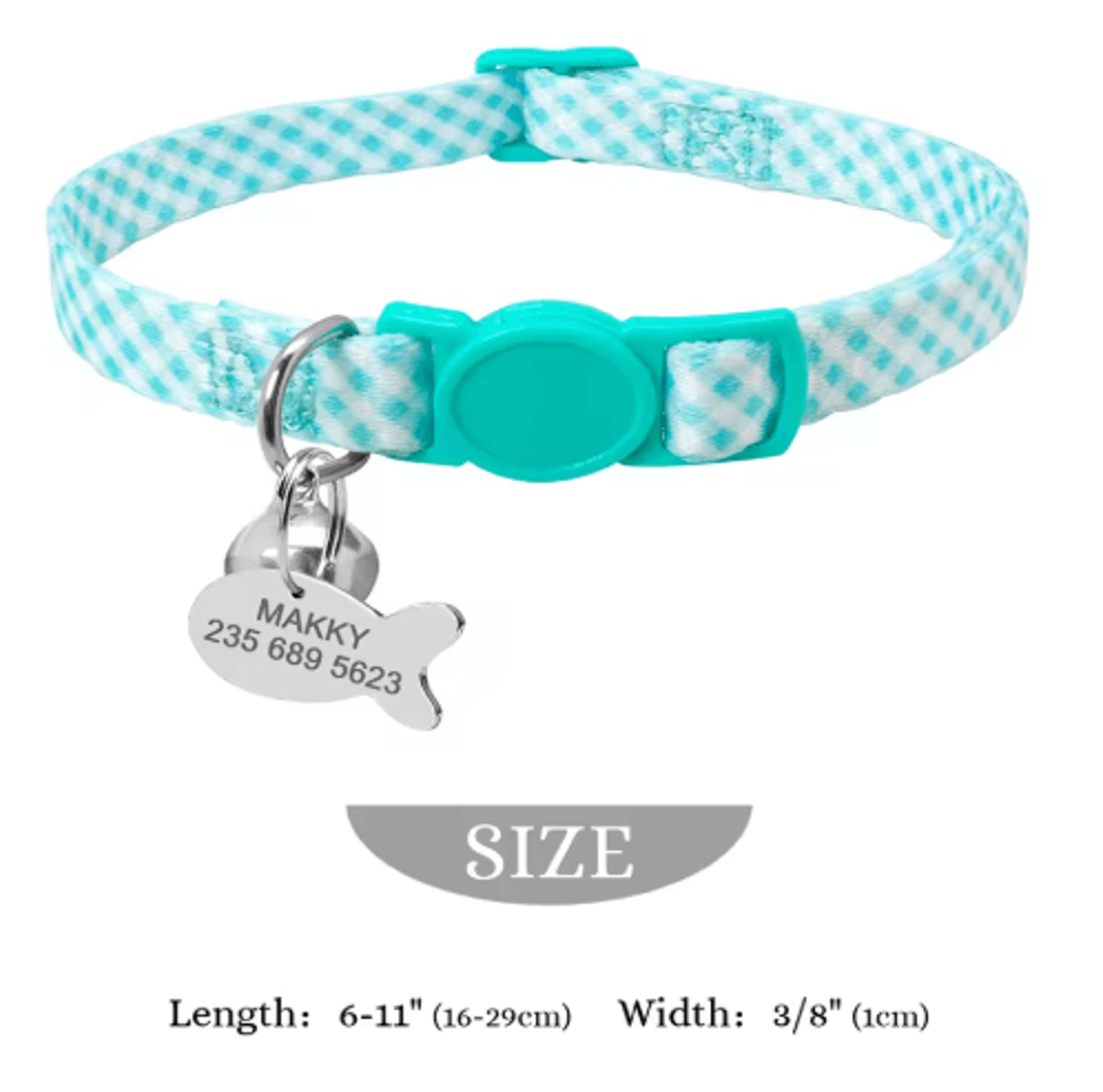 Personalized Engraved Nylon Cat Collar With Custom ID Tag 5