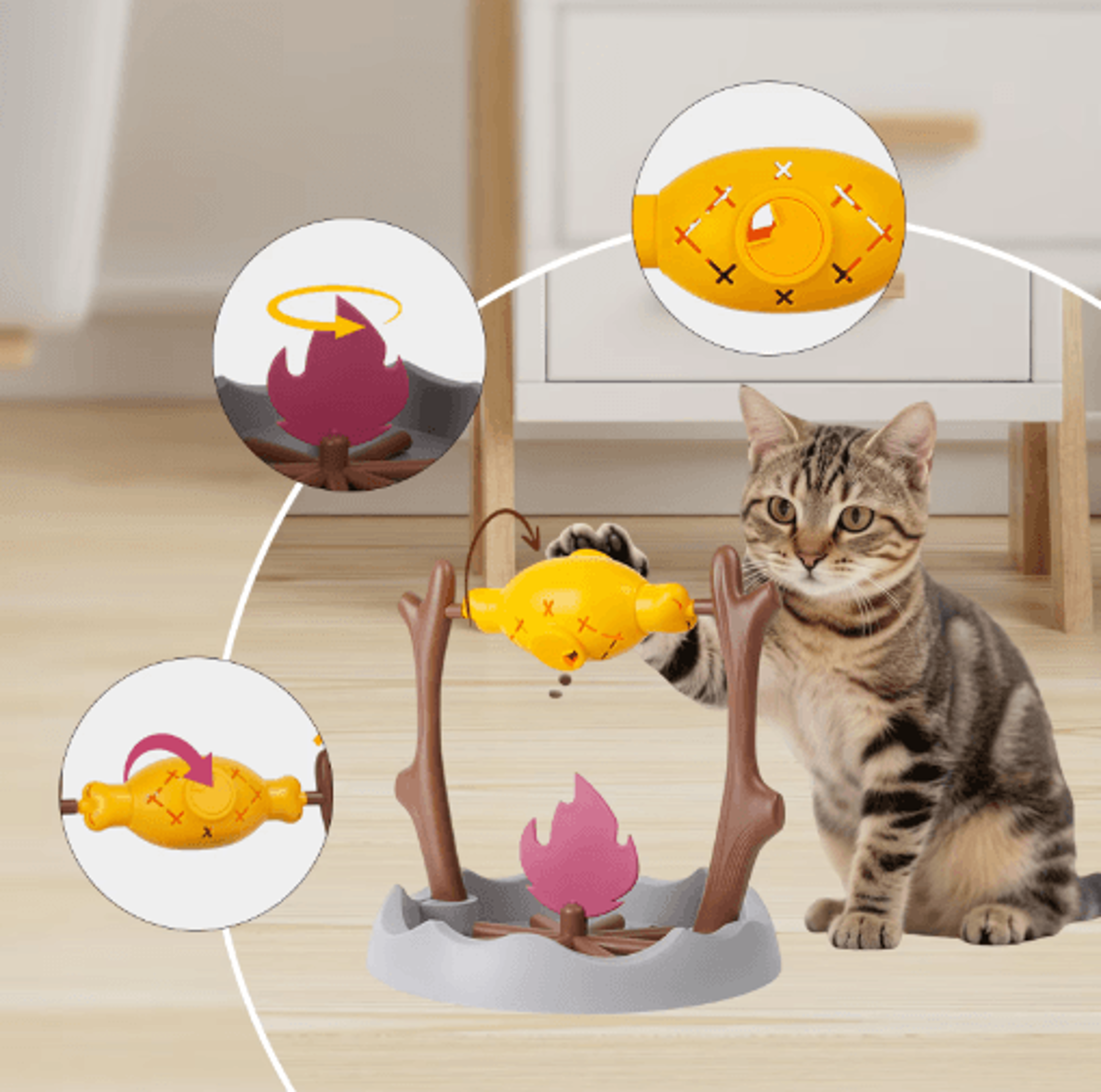 360 Rotating Slow Feeder Toy For Cats  Interactive Treat  Snack Dispenser 7