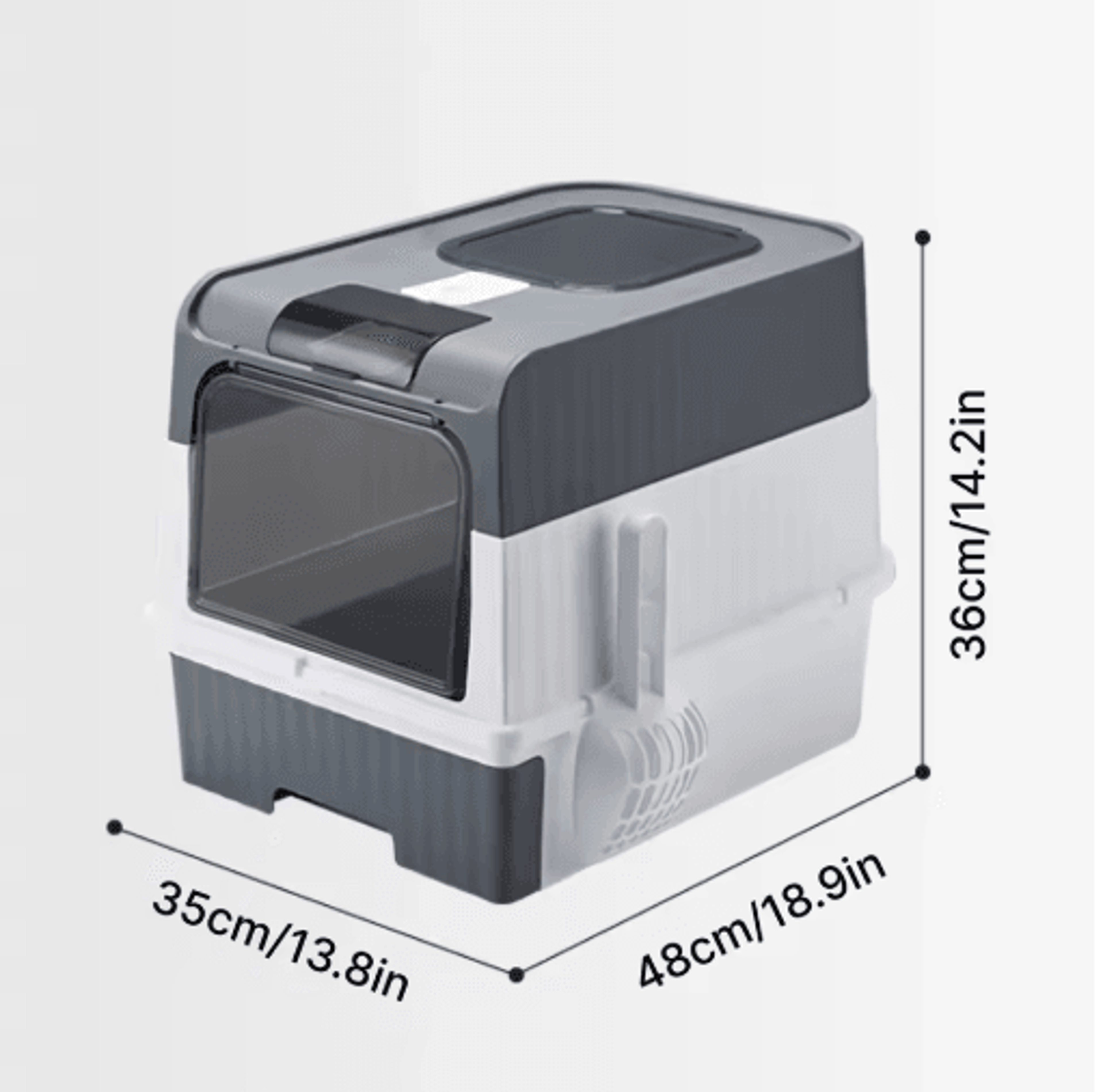 Portable Collapsible Cat Litter Box With Splash Guard  Scoop 2