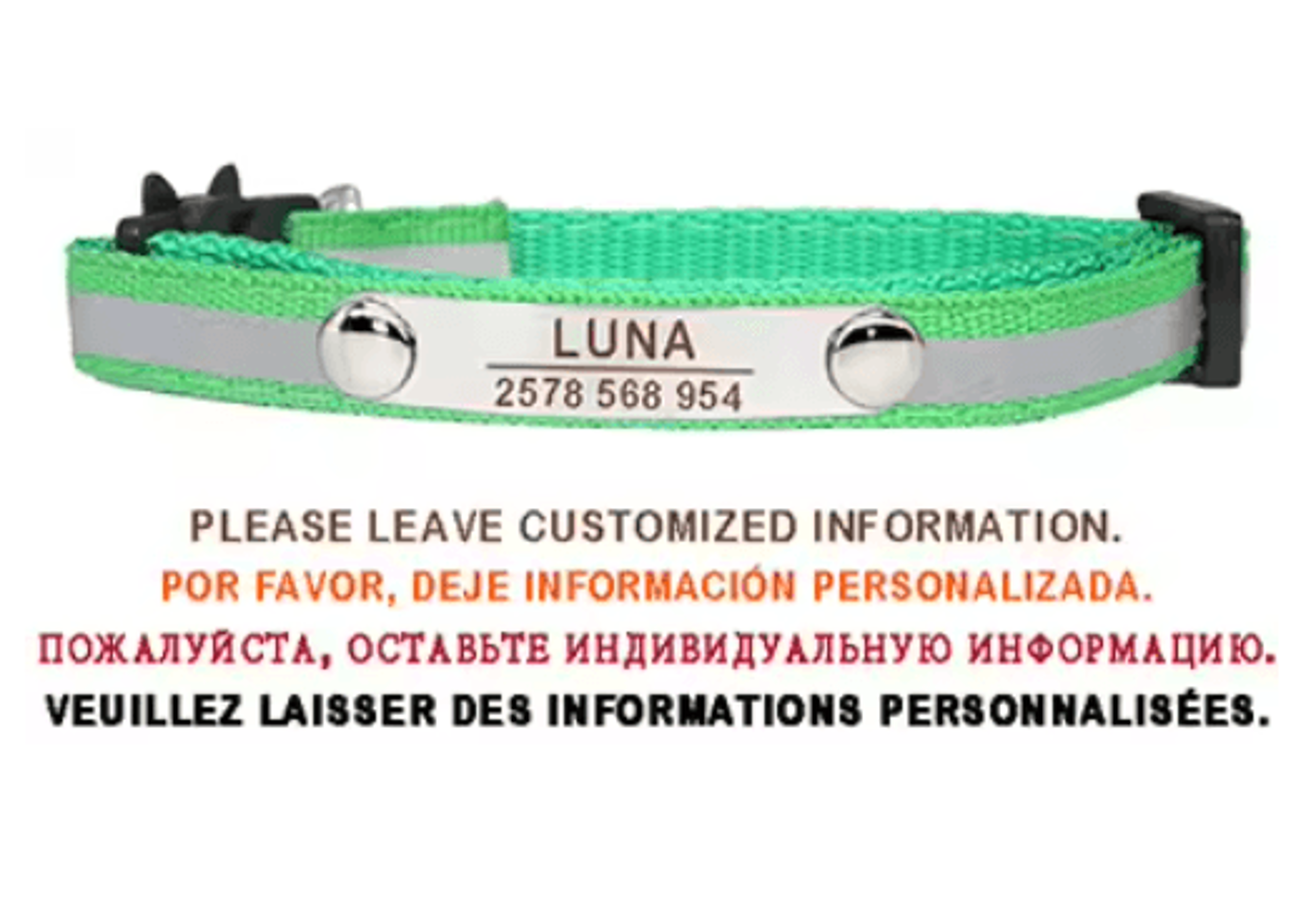 Personalized Reflective Cat Collar With Free Engraving  Safety Buckle 5