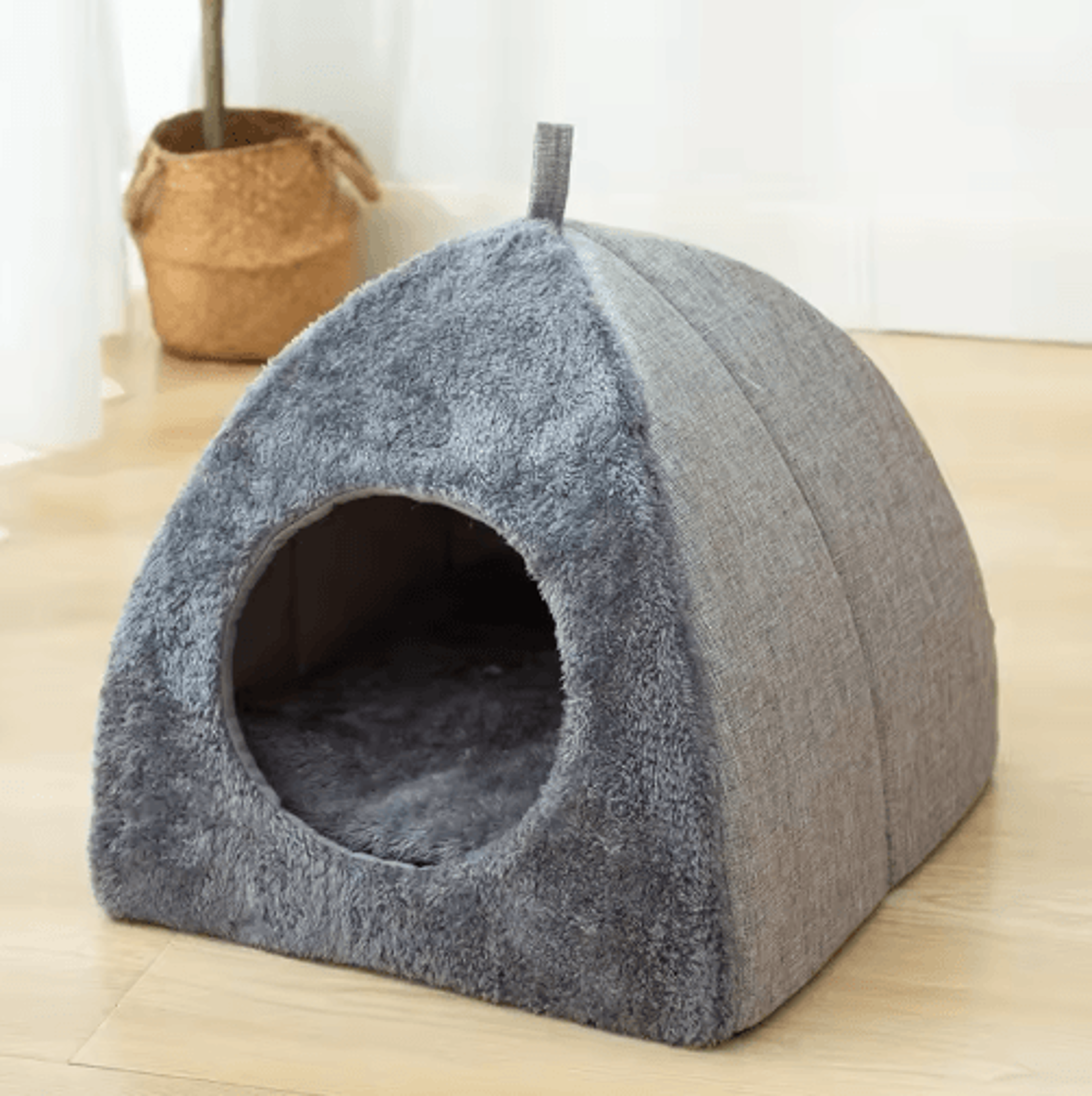 Cozy Triangle Cave Cat Bed  Warm Pet Sleeping Nest 3