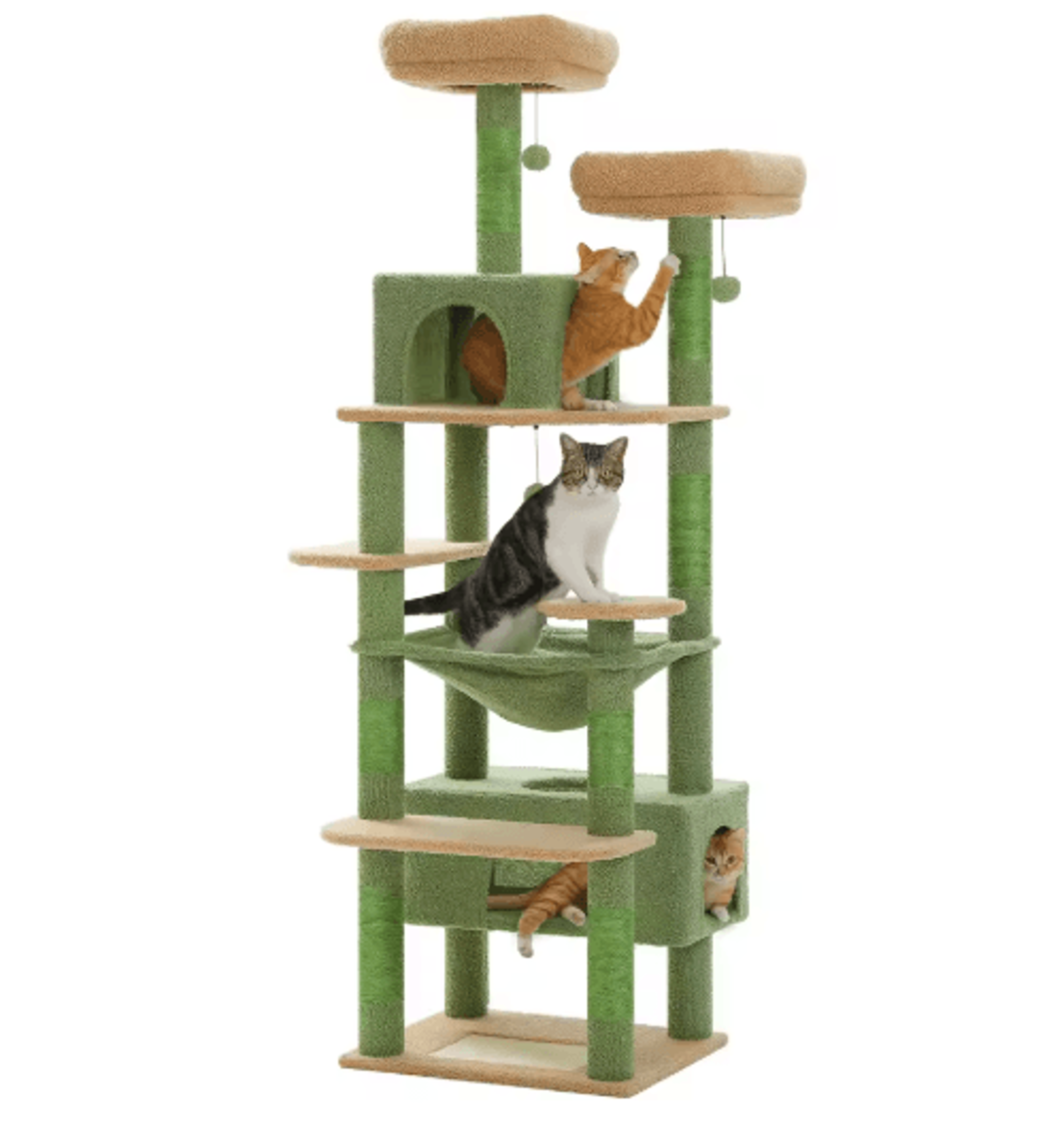 Deluxe MultiLevel Cat Tree Tower With Hammock Condo  Scratching Posts 4