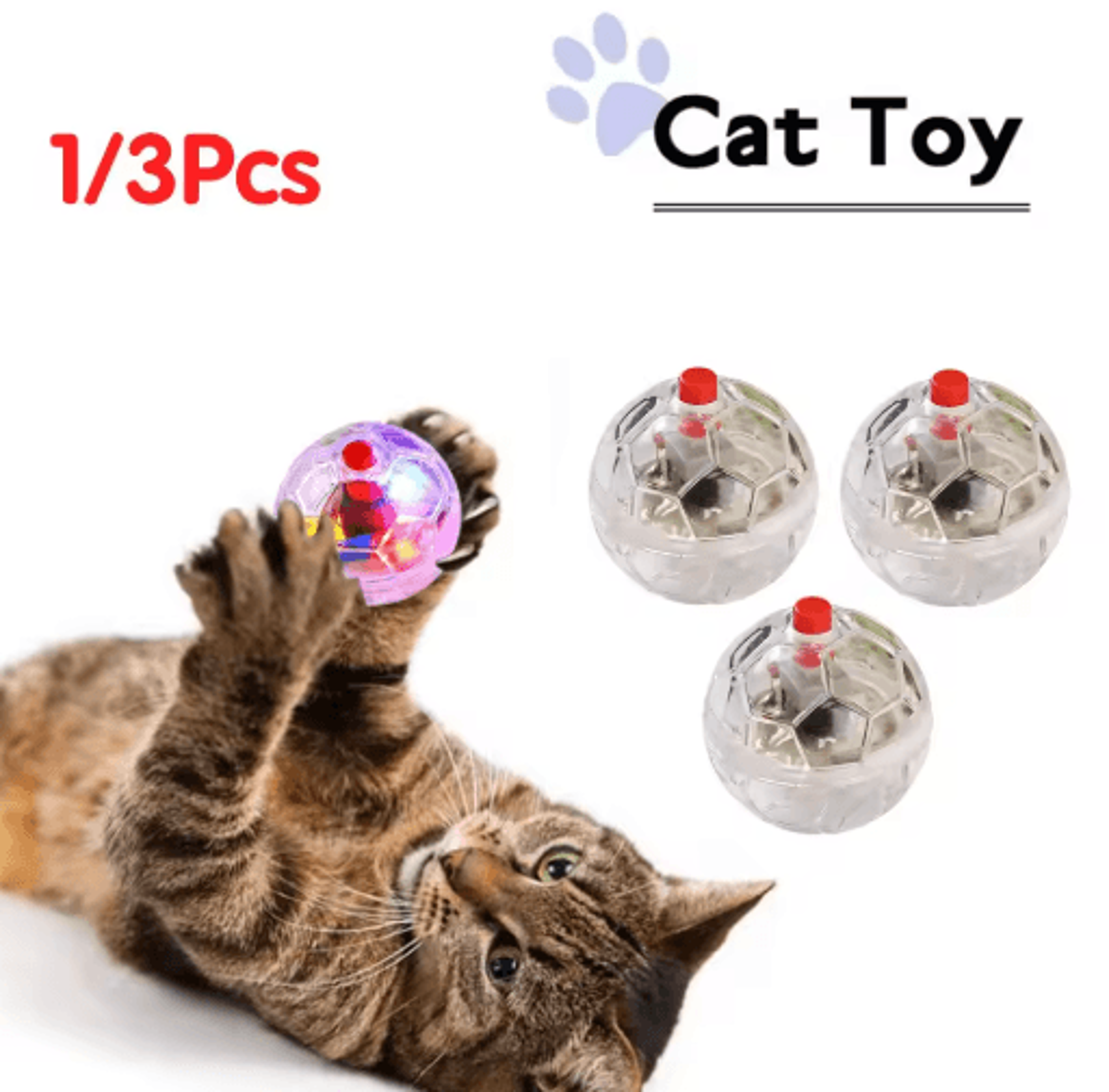LED MotionActivated Flash Ball Toy For Cats  Interactive Indoor Play 6