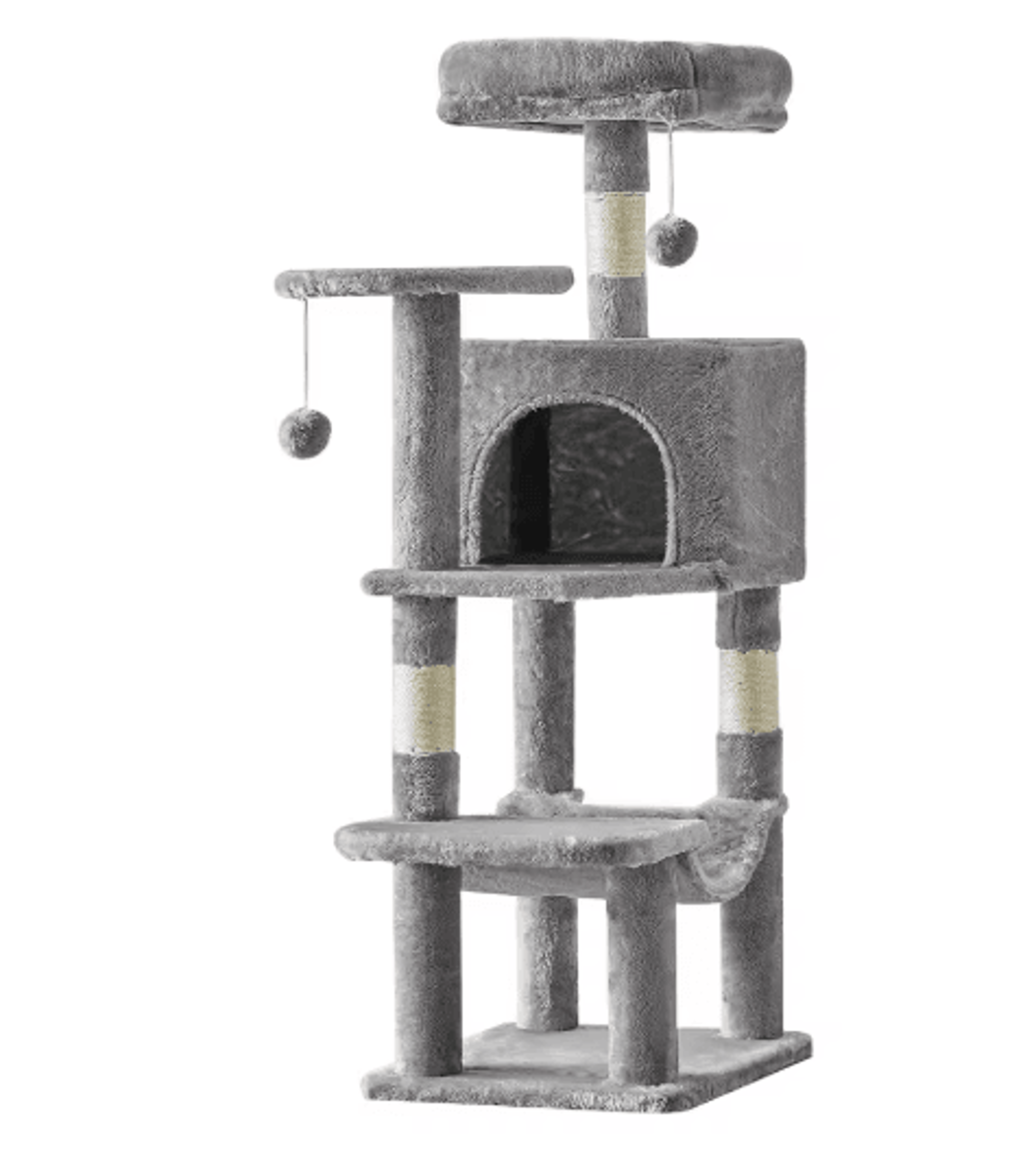 44Inch MultiLevel Cat Tree Tower With Sisal Scratching Posts  Cozy Cat House 1