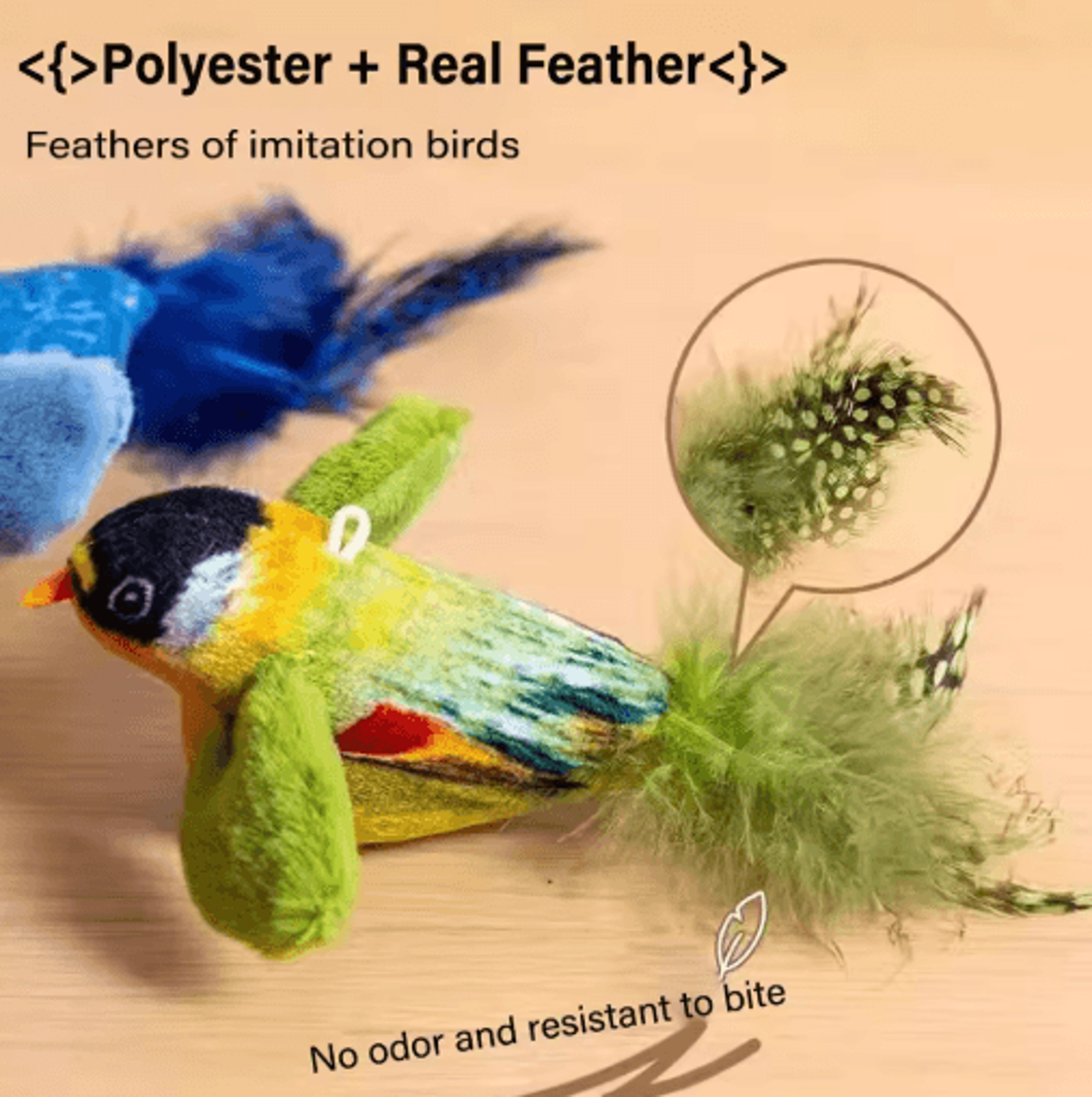 Realistic Chirping Bird Cat Toy With Catnip For Interactive Indoor Play 6