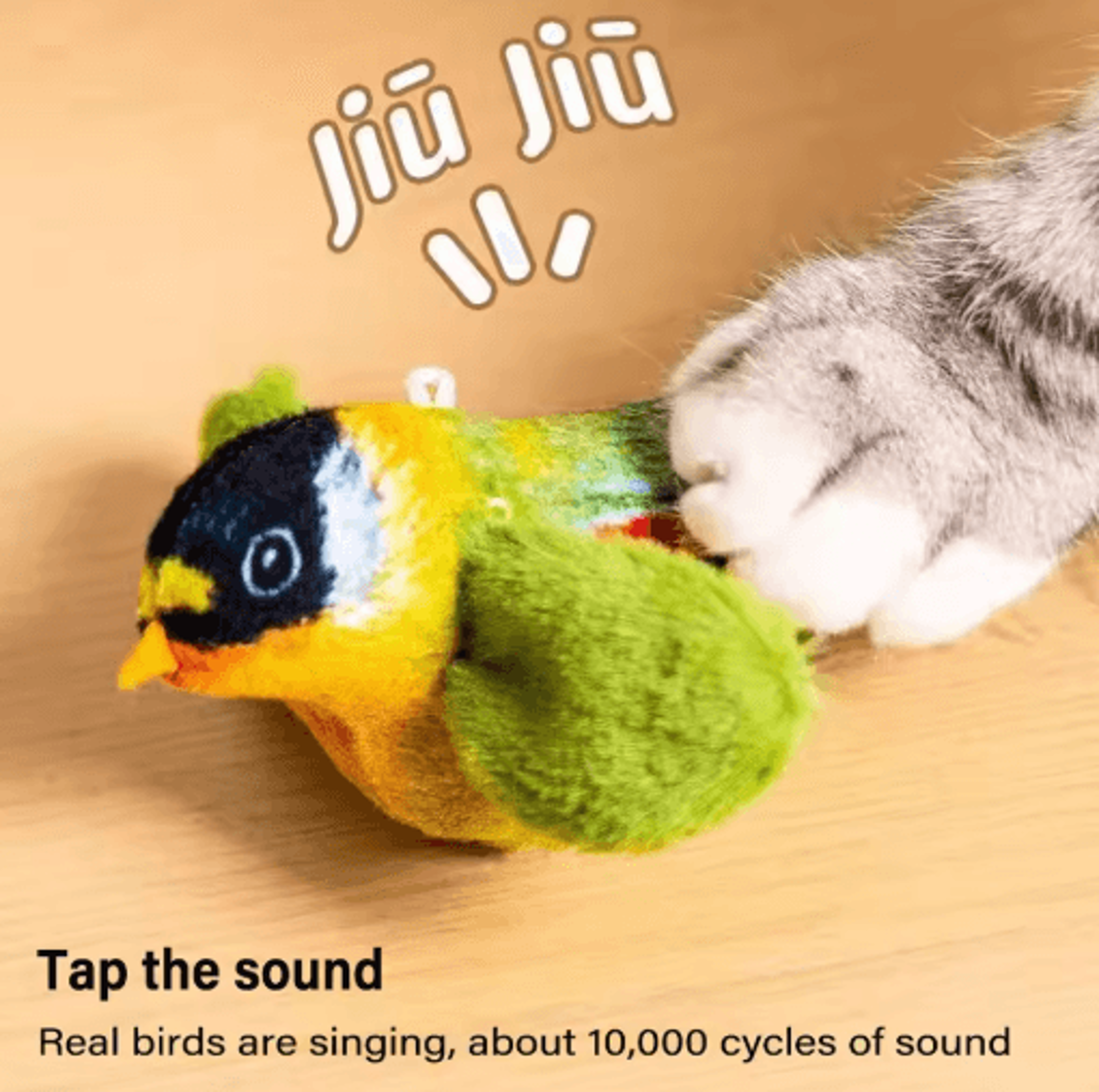 Realistic Chirping Bird Cat Toy With Catnip For Interactive Indoor Play 9