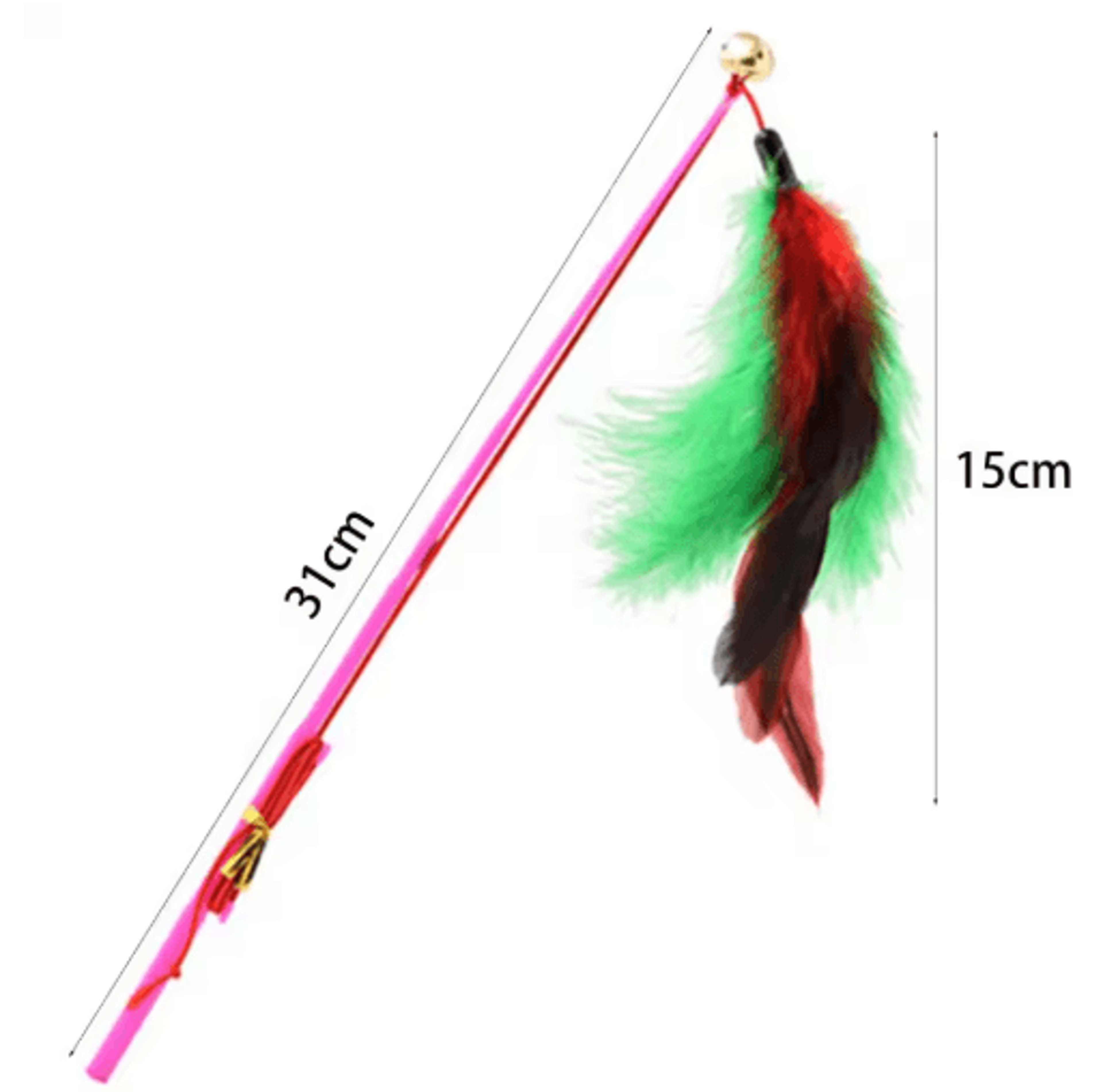 Interactive Feather Wand Cat Toy With Bells For Active Indoor Play 2