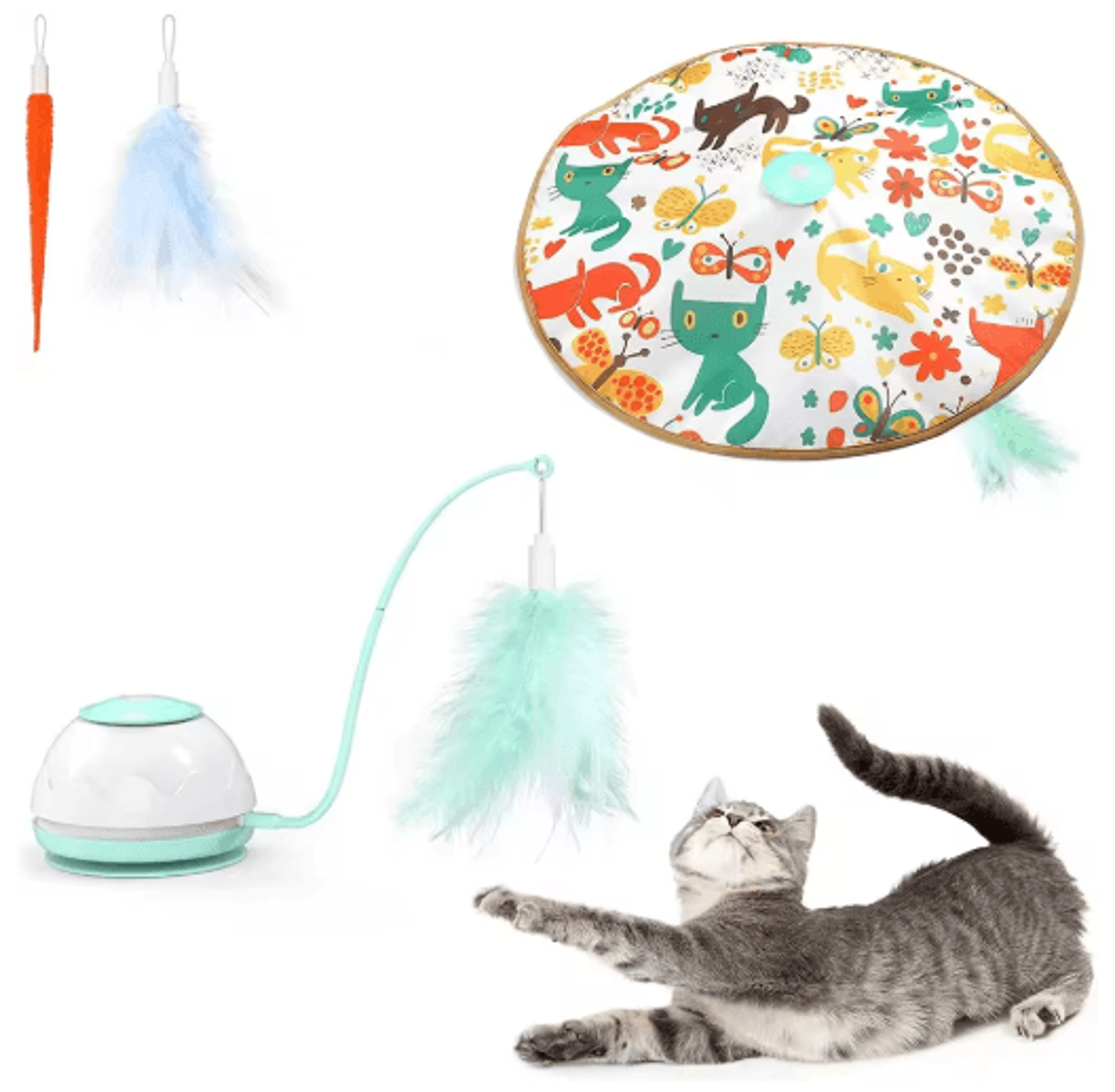 Automatic Interactive Cat Wand Toy  MotionActivated Feather Exercise Toy 1