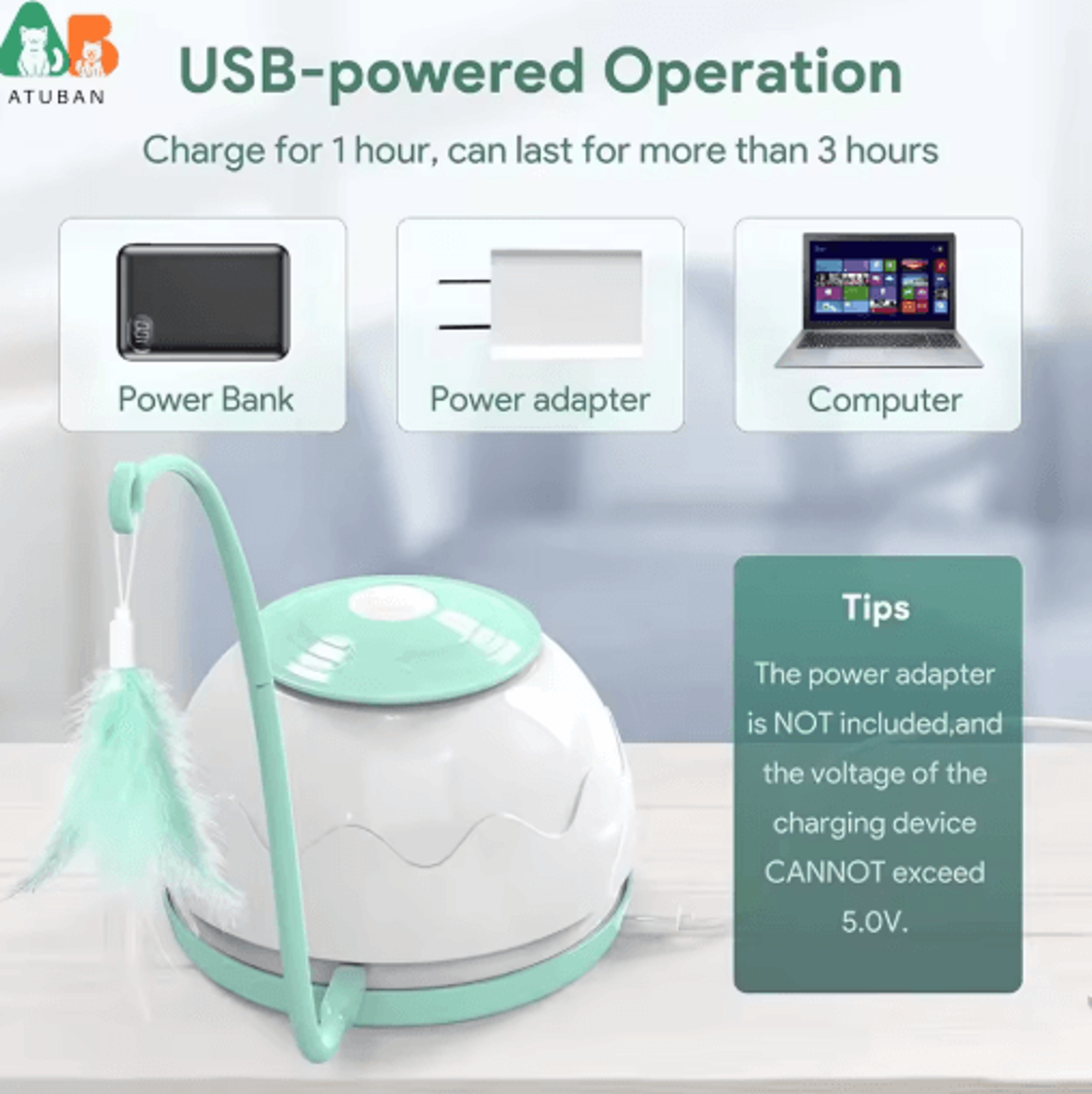 Automatic Interactive Cat Wand Toy  MotionActivated Feather Exercise Toy 4