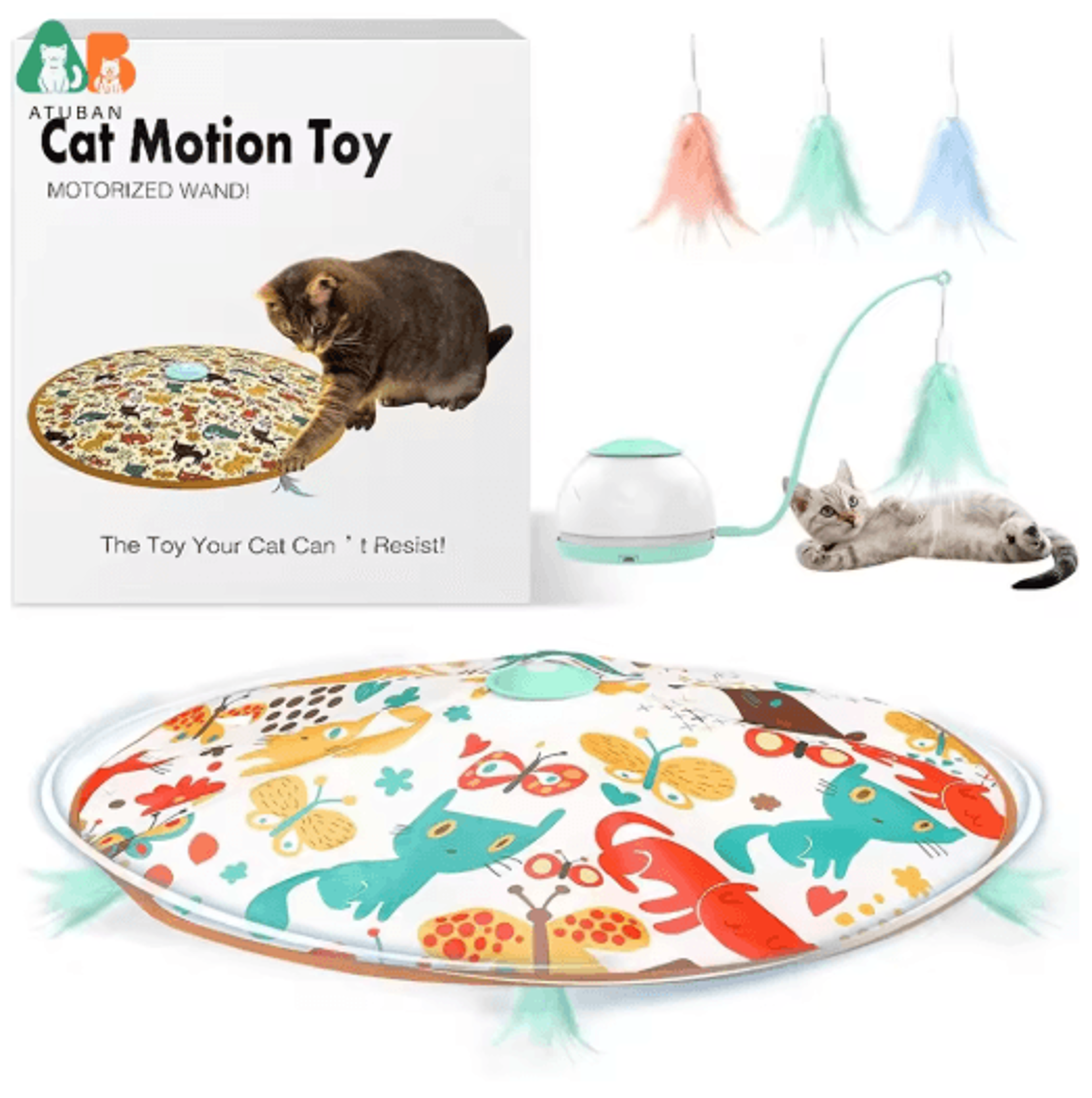 Automatic Interactive Cat Wand Toy  MotionActivated Feather Exercise Toy 0