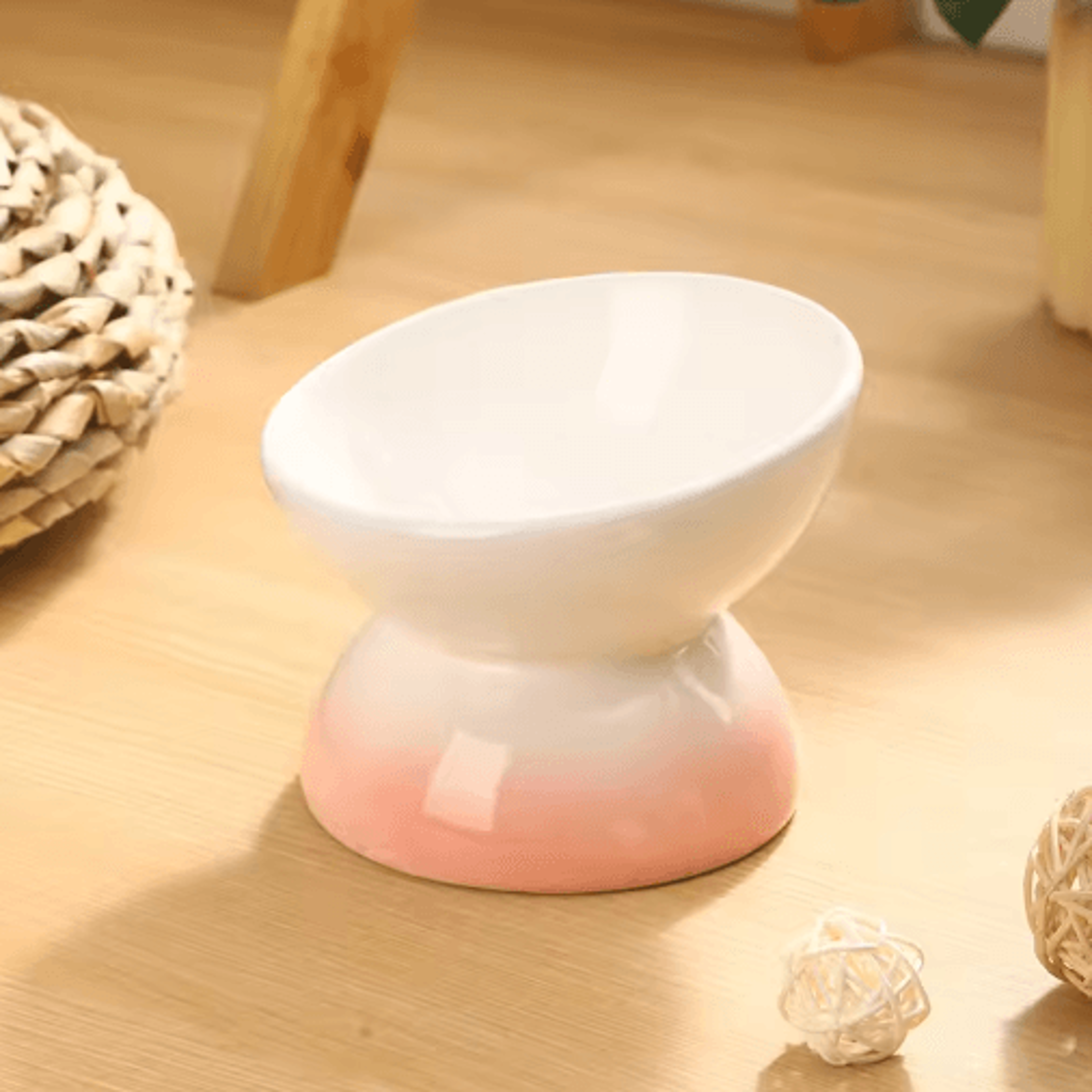 Elevated Tilted Ceramic Cat Bowl  Dishwasher  Microwave Safe Pet Feeding Dish 4