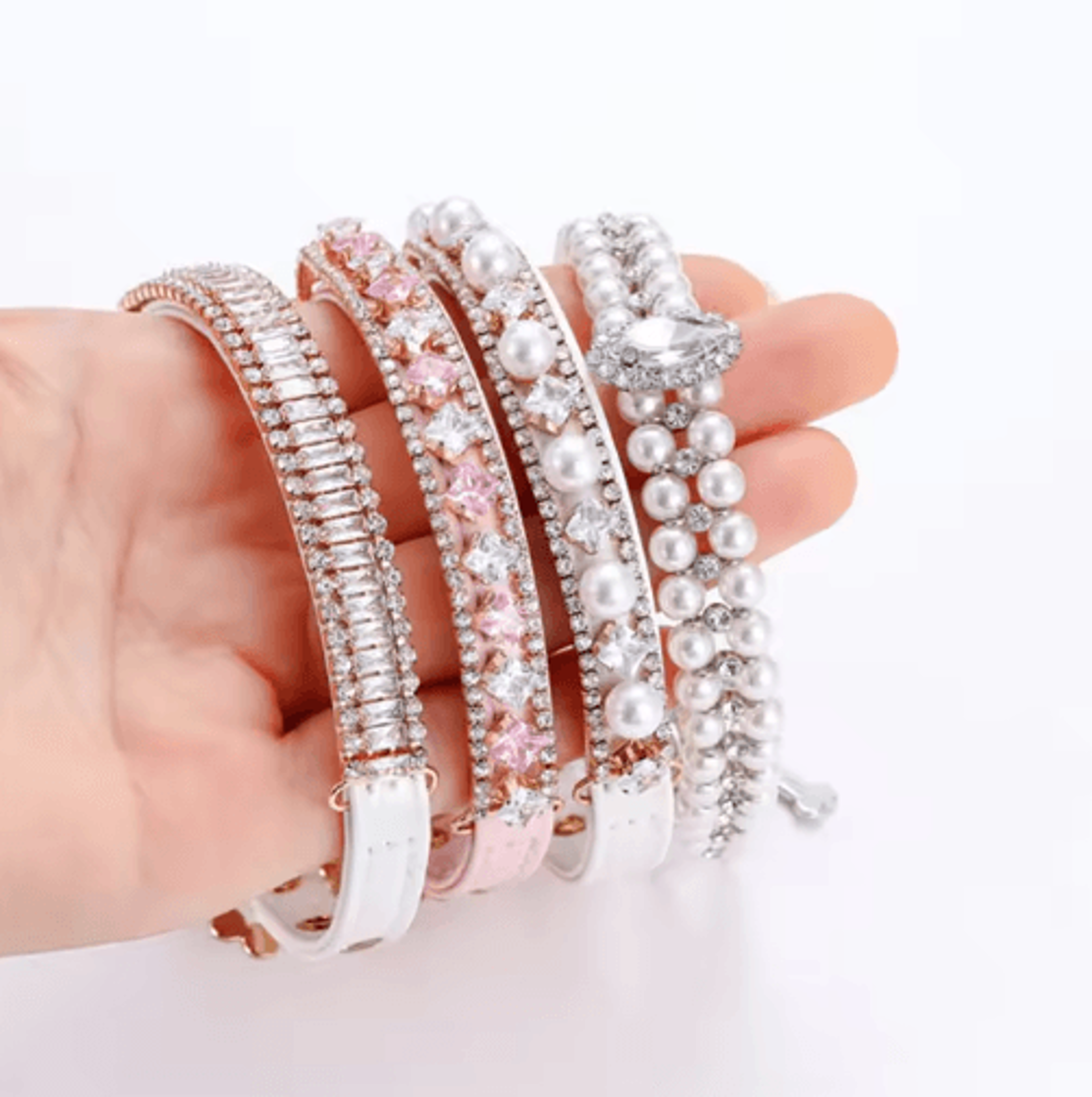 Pearl Rhinestone Cat Collar Adjustable Luxury Pet Necklace For Cats  Small Pets 6