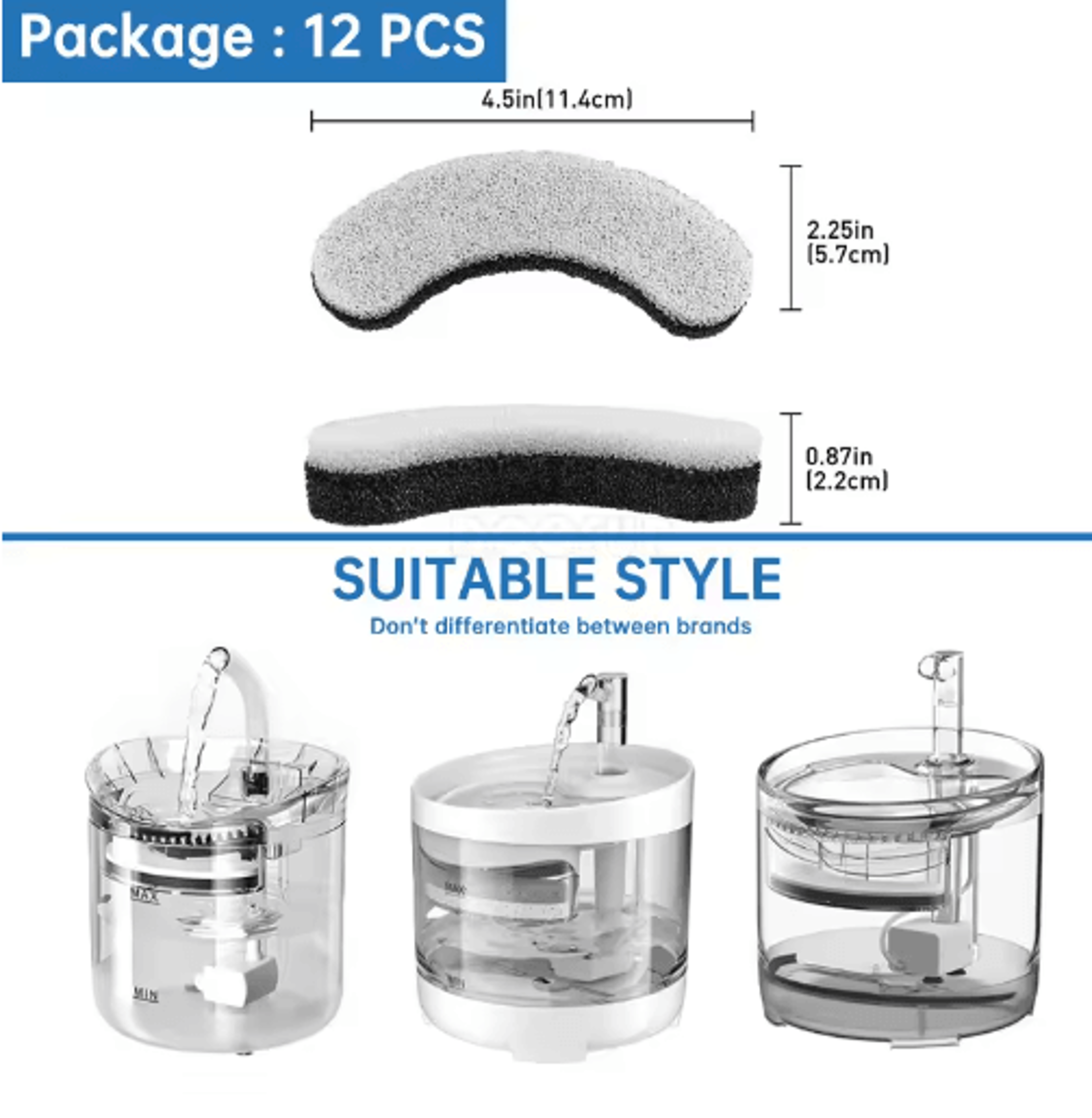 Replacement Cat Water Fountain Filters  Activated Carbon Filter Accessories For Pet Drinking Founta 12