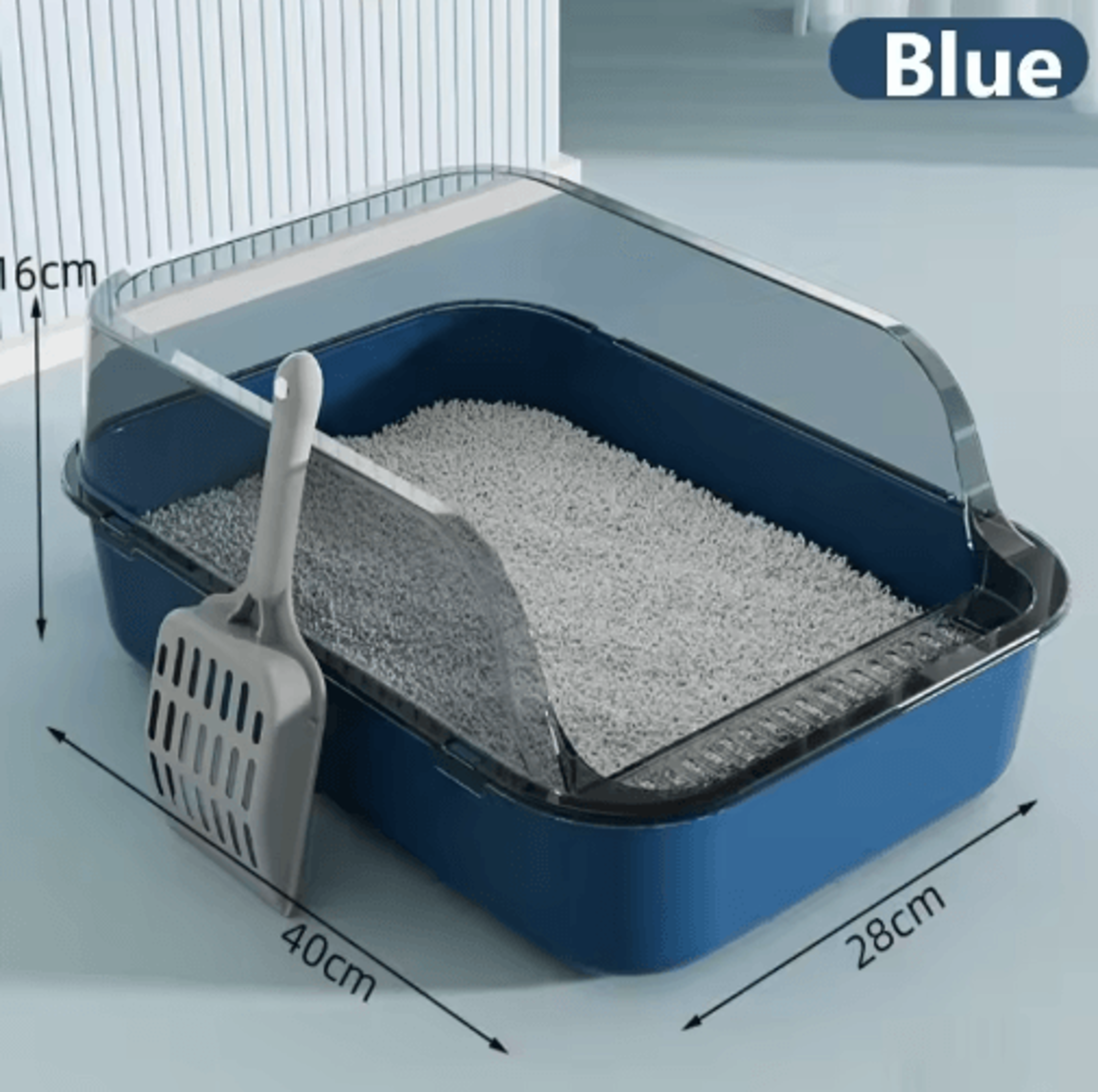 SemiEnclosed Splashproof Cat Litter Box With HighSided Design 1