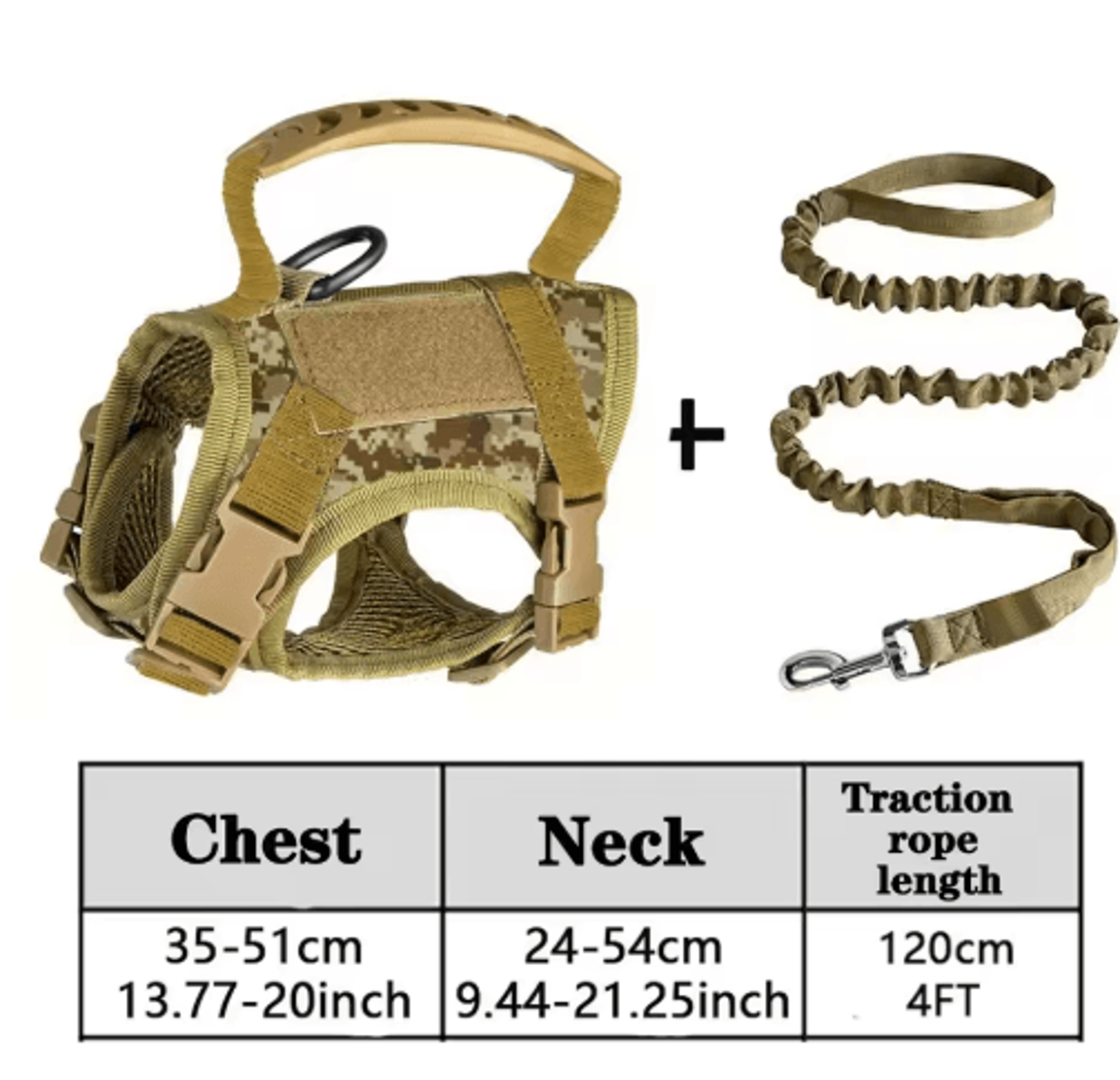 Adjustable Tactical Pet Harness  Leash Set With Control Handle For Cats And Dogs 2