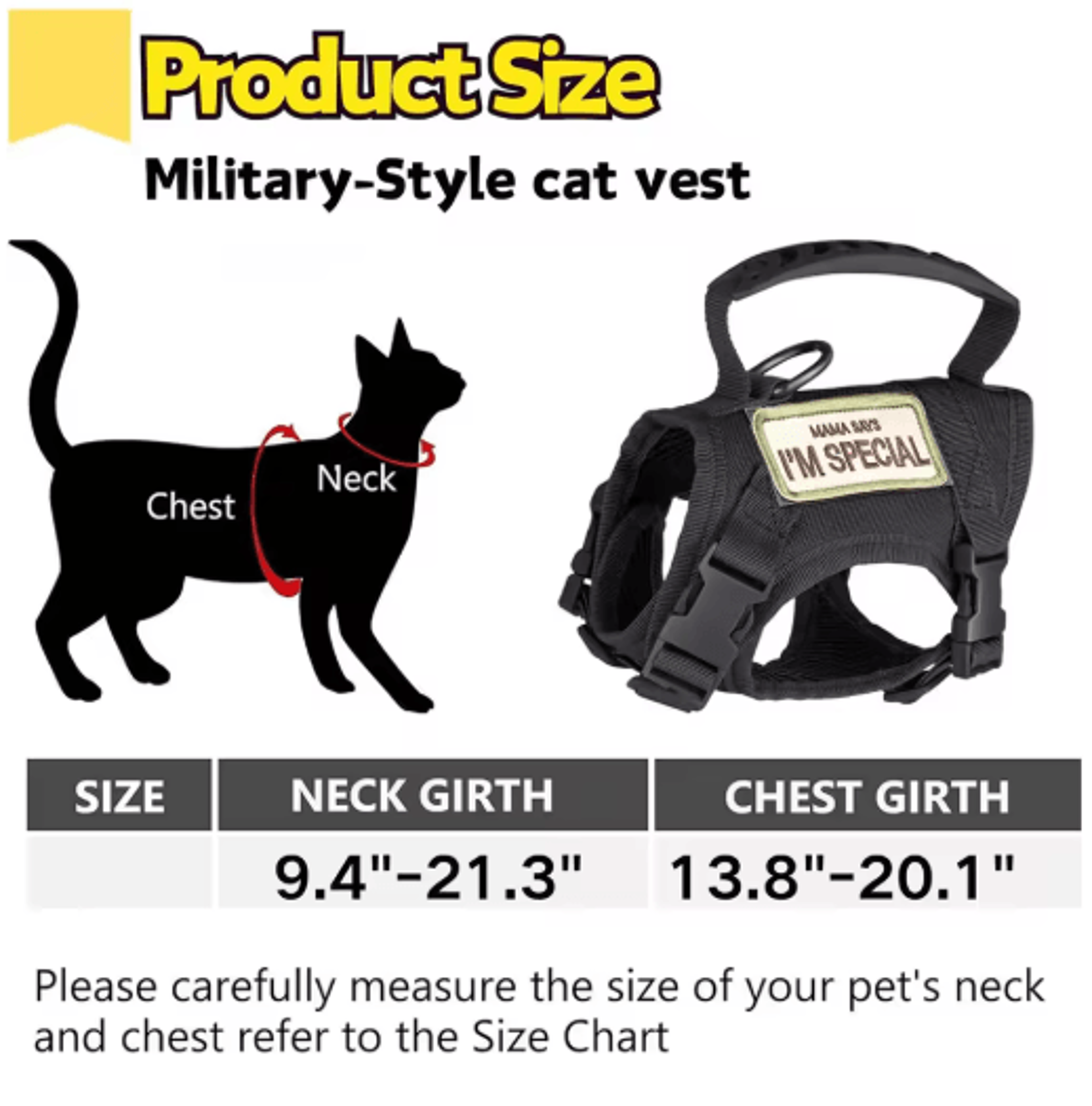 Adjustable Tactical Pet Harness  Leash Set With Control Handle For Cats And Dogs 11