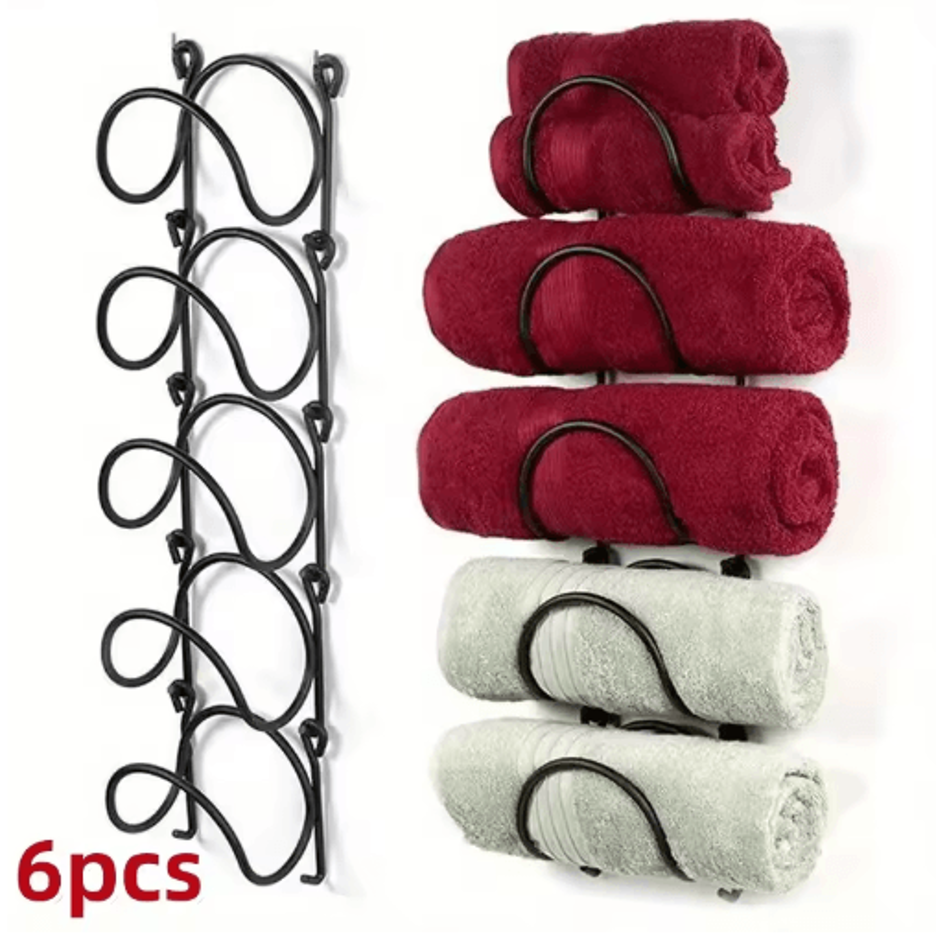 WallMounted MultiLayer Towel Rack With Hooks  Storage Shelf 0