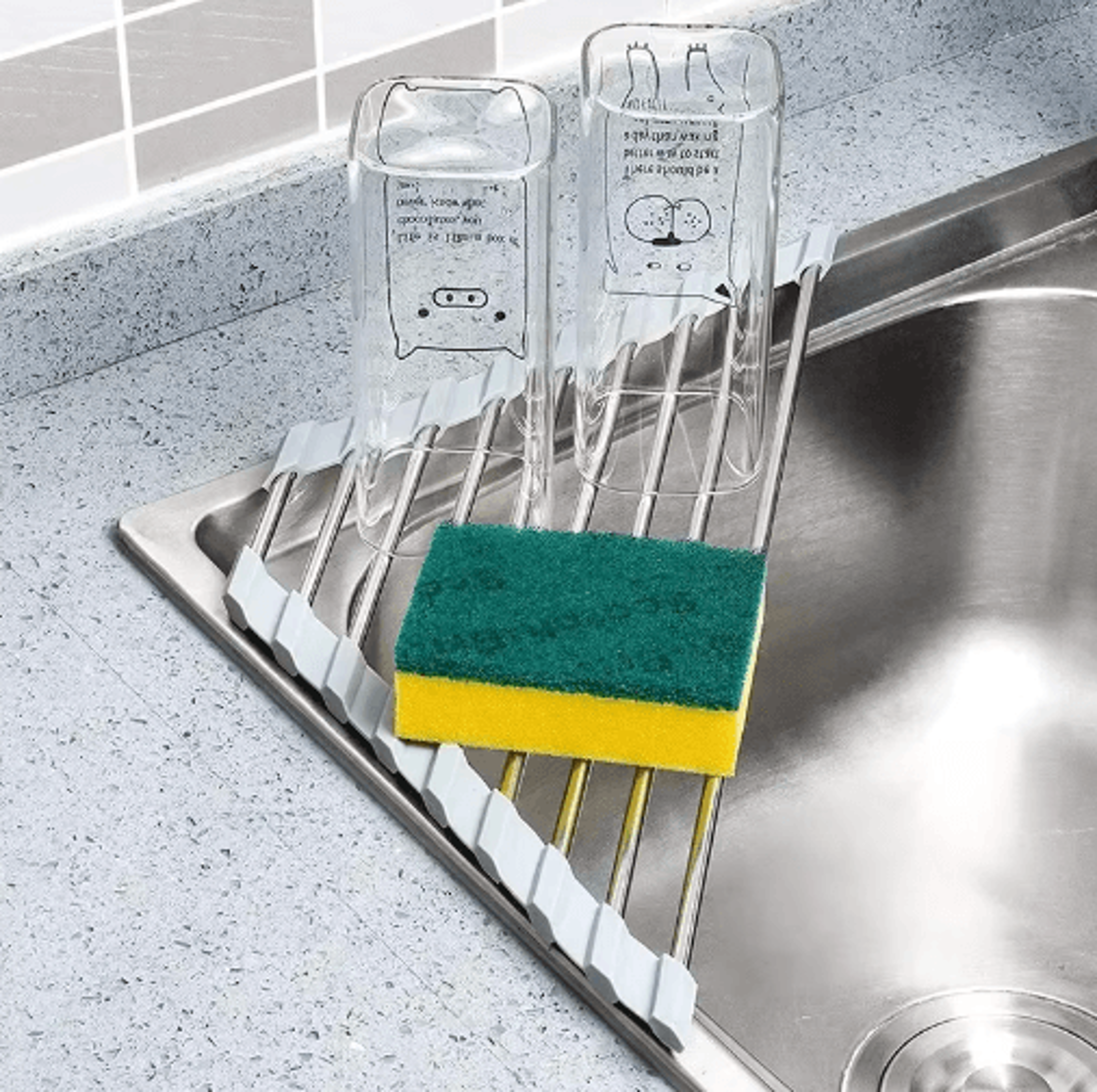 Foldable Sink Drain Rack For Fruits Vegetables  Kitchen Essentials 0