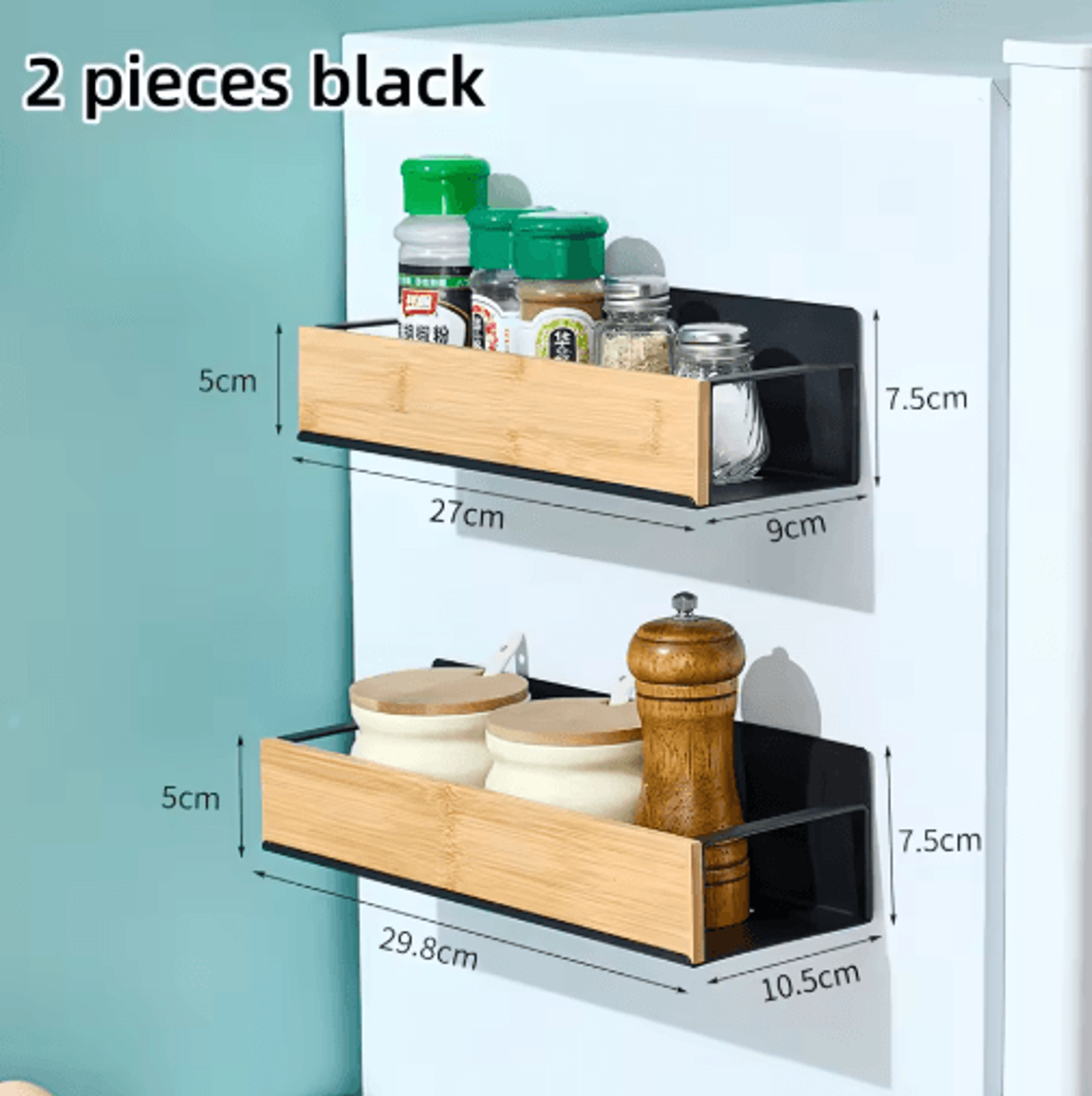Magnetic Refrigerator Spice Rack Shelf  SpaceSaving Kitchen Organizer 2