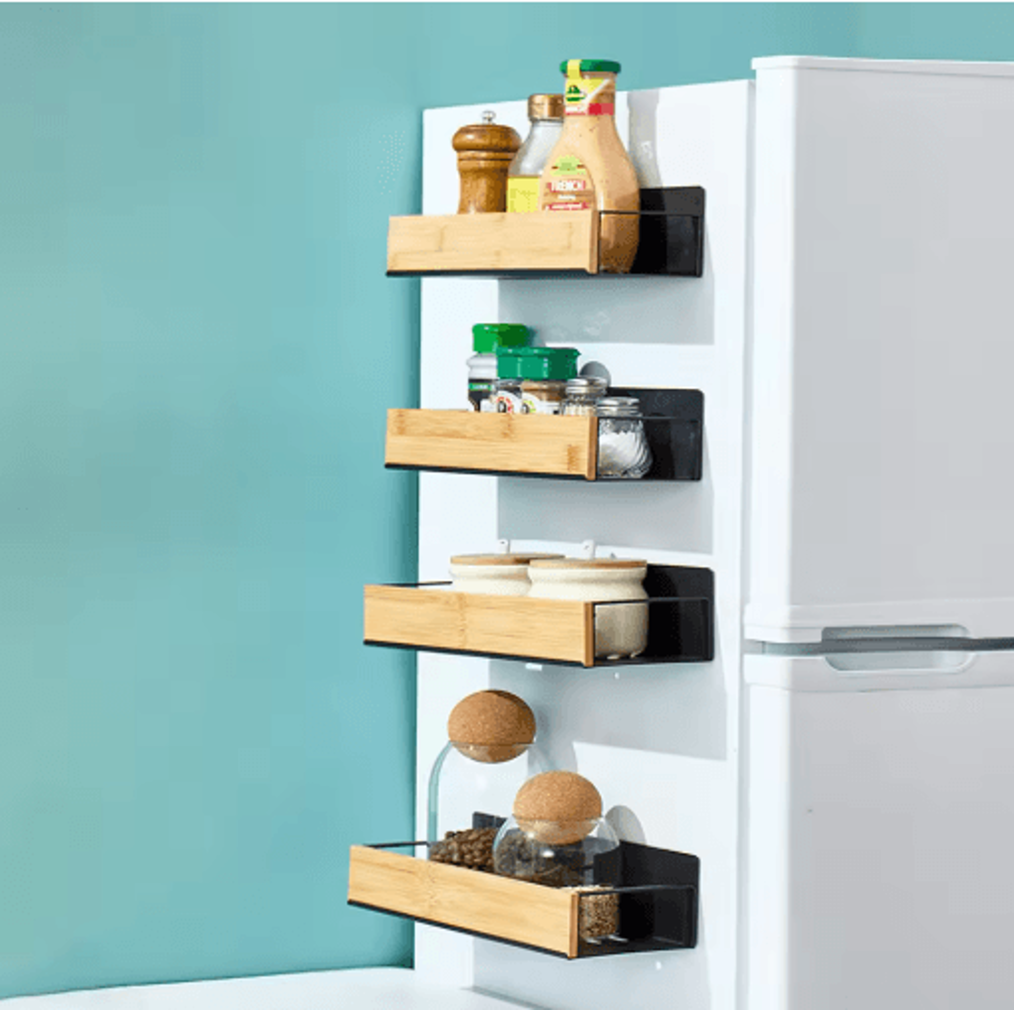 Magnetic Refrigerator Spice Rack Shelf  SpaceSaving Kitchen Organizer 7