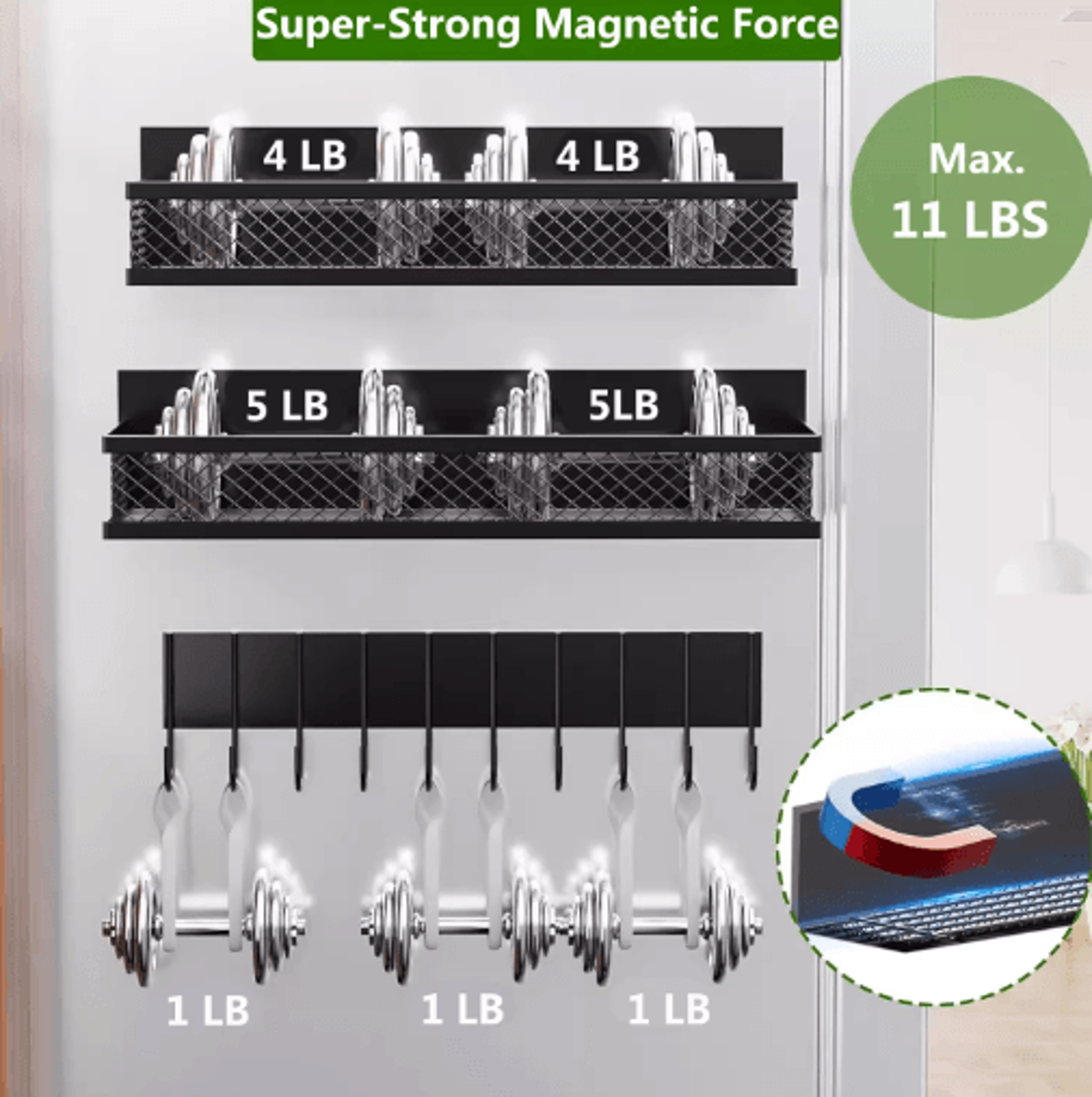 Magnetic Metal Spice Rack Shelf For Refrigerator  Kitchen Organization 8