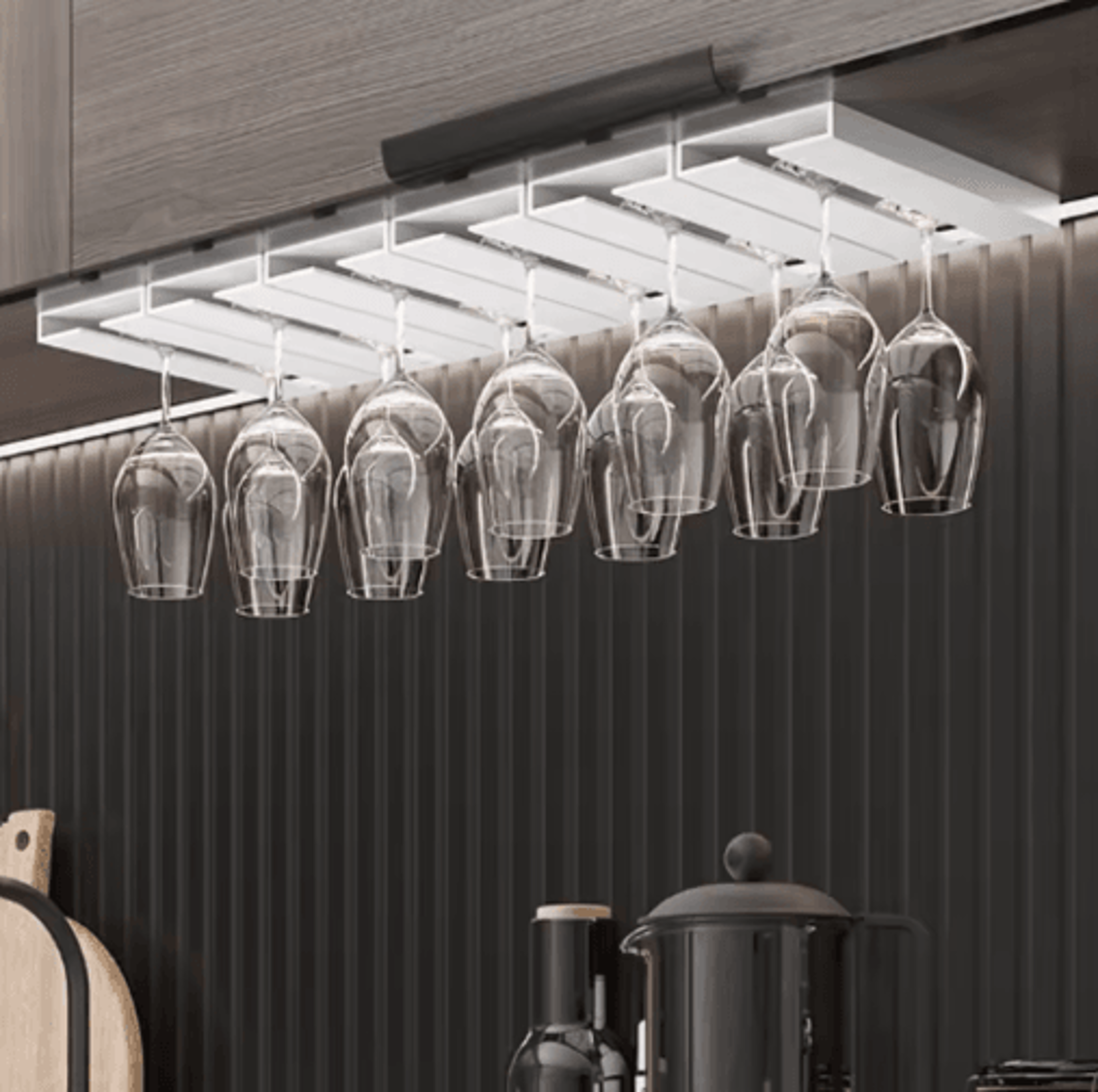 UnderCabinet Wine Glass Holder Rack For SpaceSaving Kitchen Storage 0