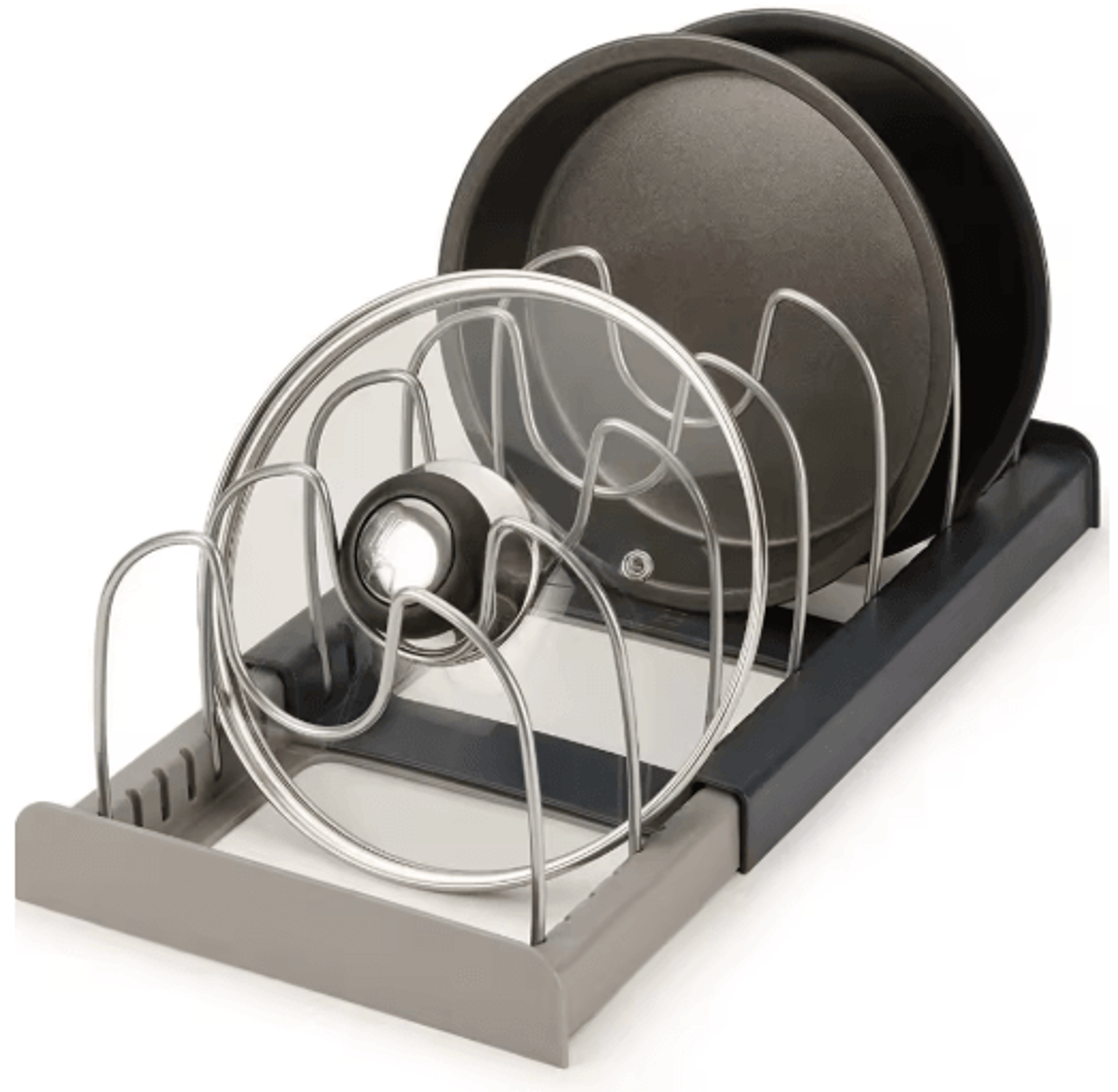 Adjustable 7Grid Pot  Pan Organizer Rack For Kitchen Cabinet Storage 1