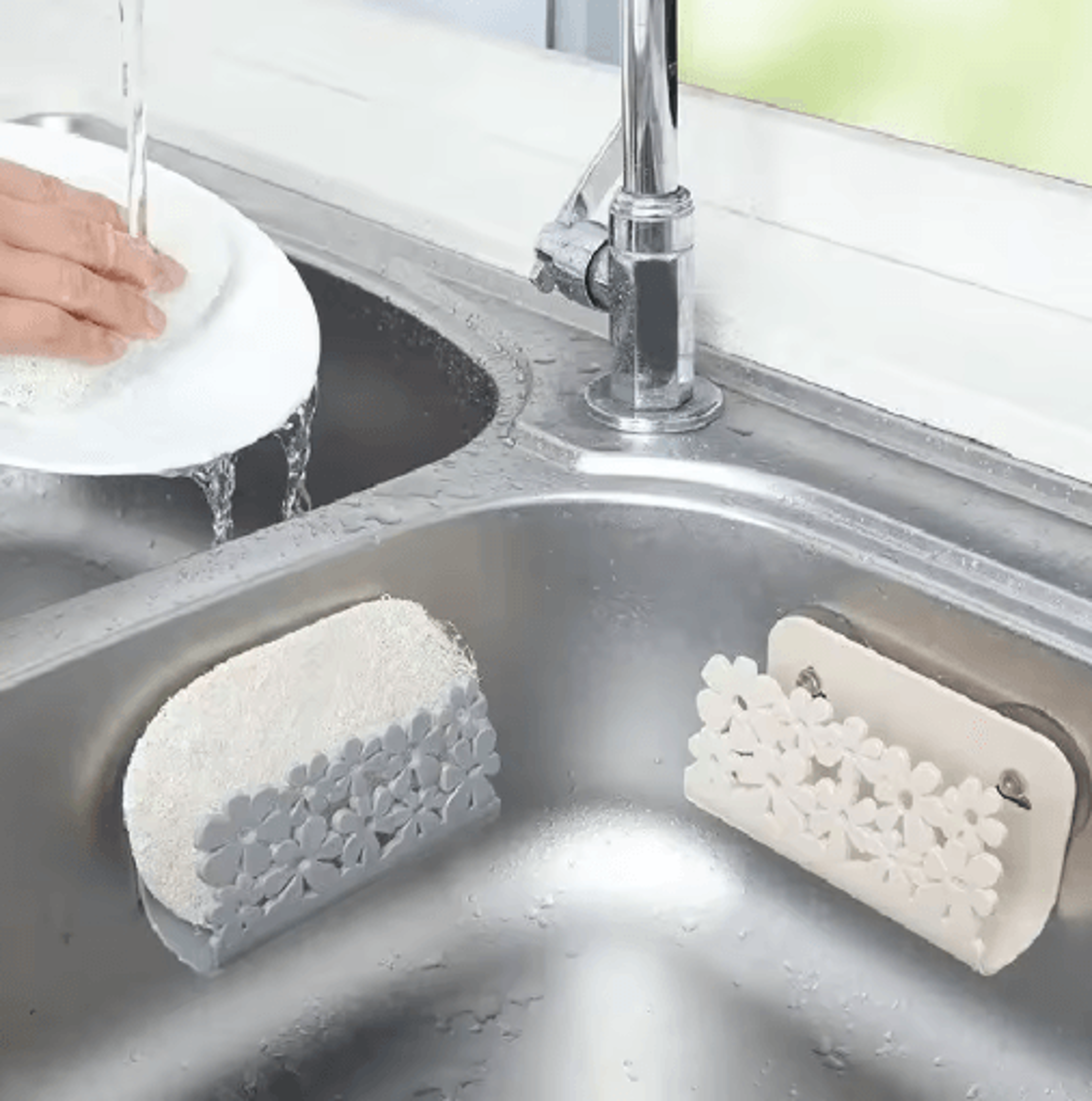 Dish Cloth  Sponge Holder Rack For Kitchen And Bathroom Organization 4