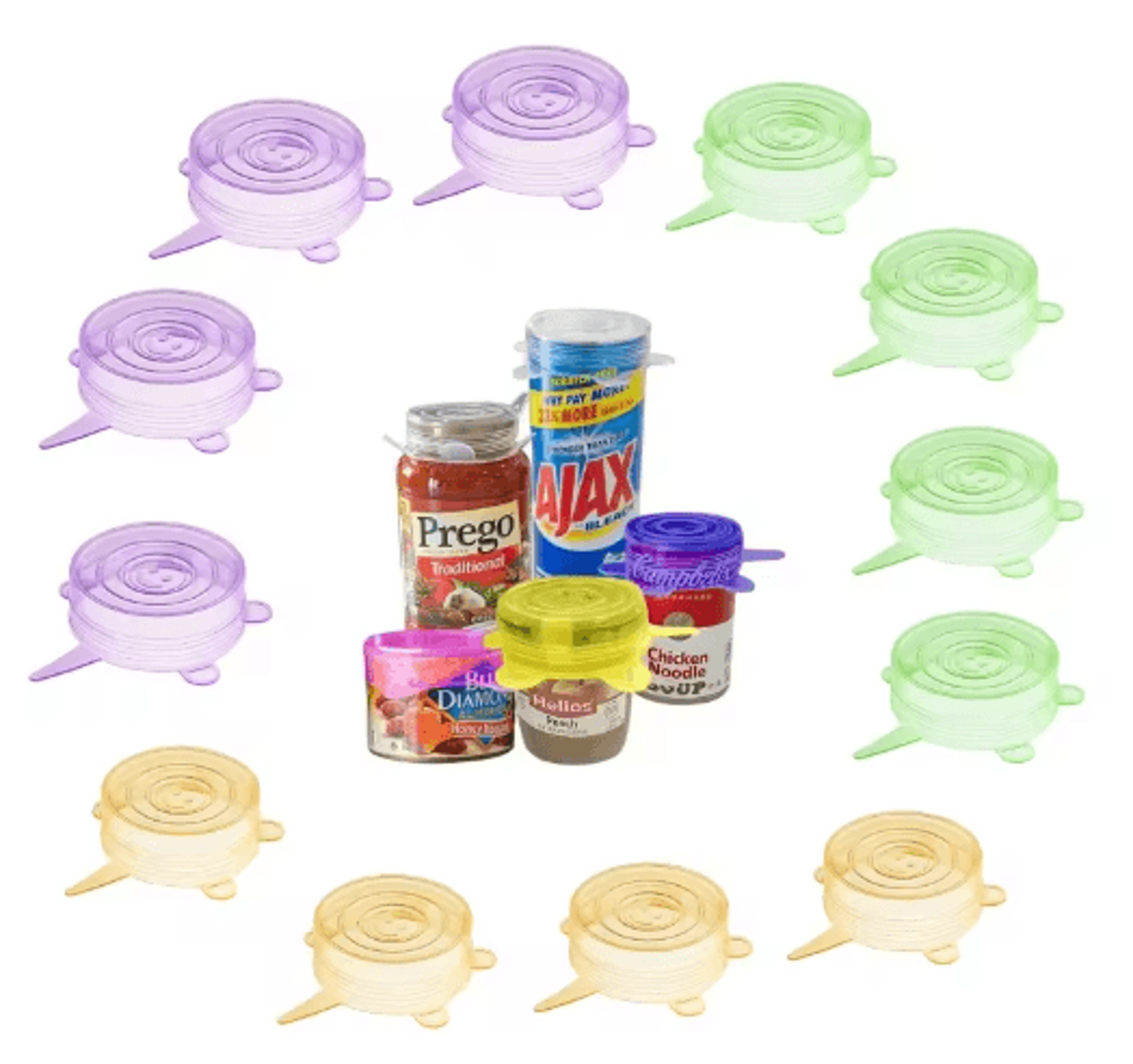 Reusable Silicone Stretch Lids Set For Jars Bowls  Food Storage 4