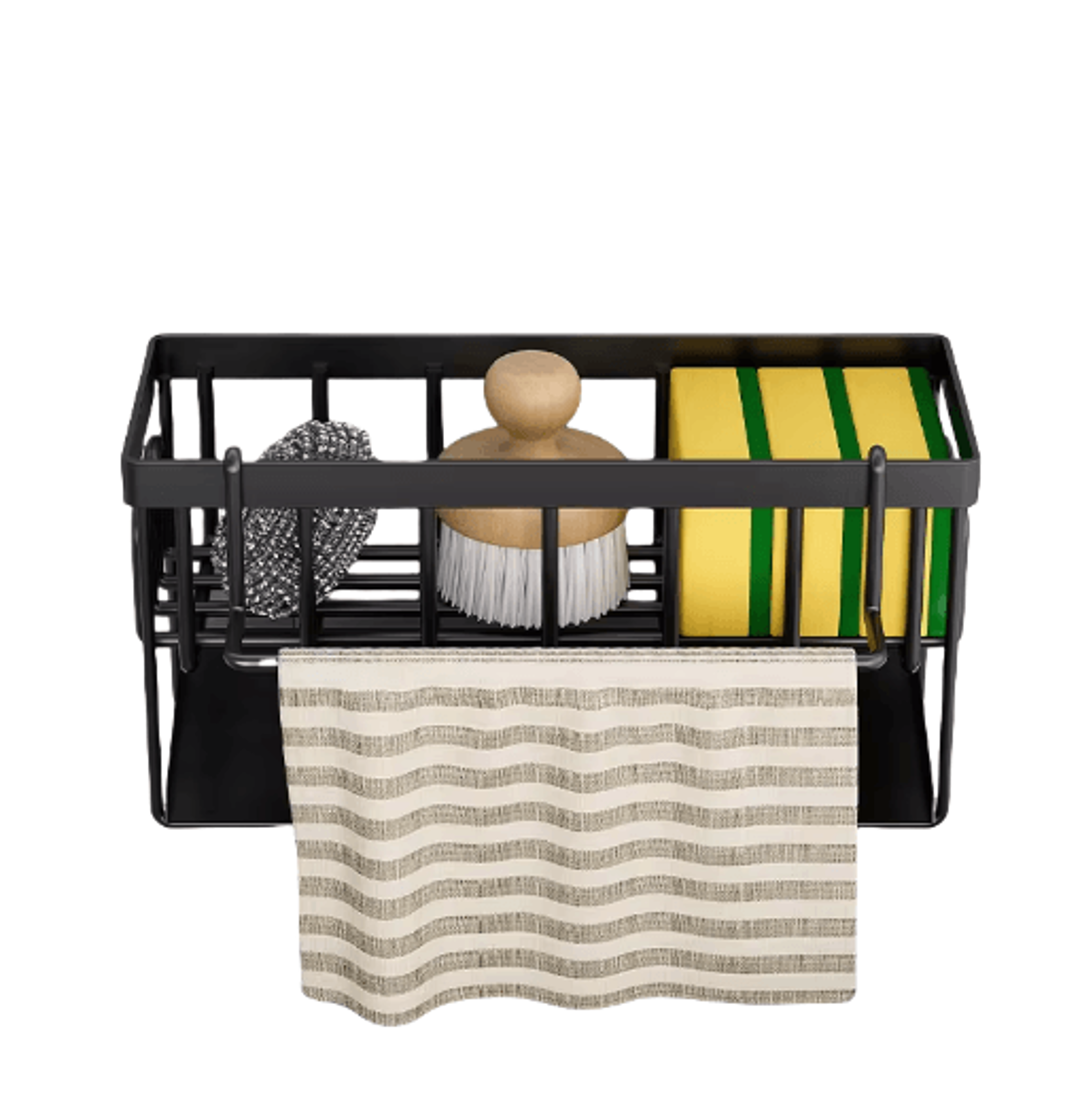 Kitchen Sink Caddy Organizer With Sponge Soap  Dishcloth Holder 2