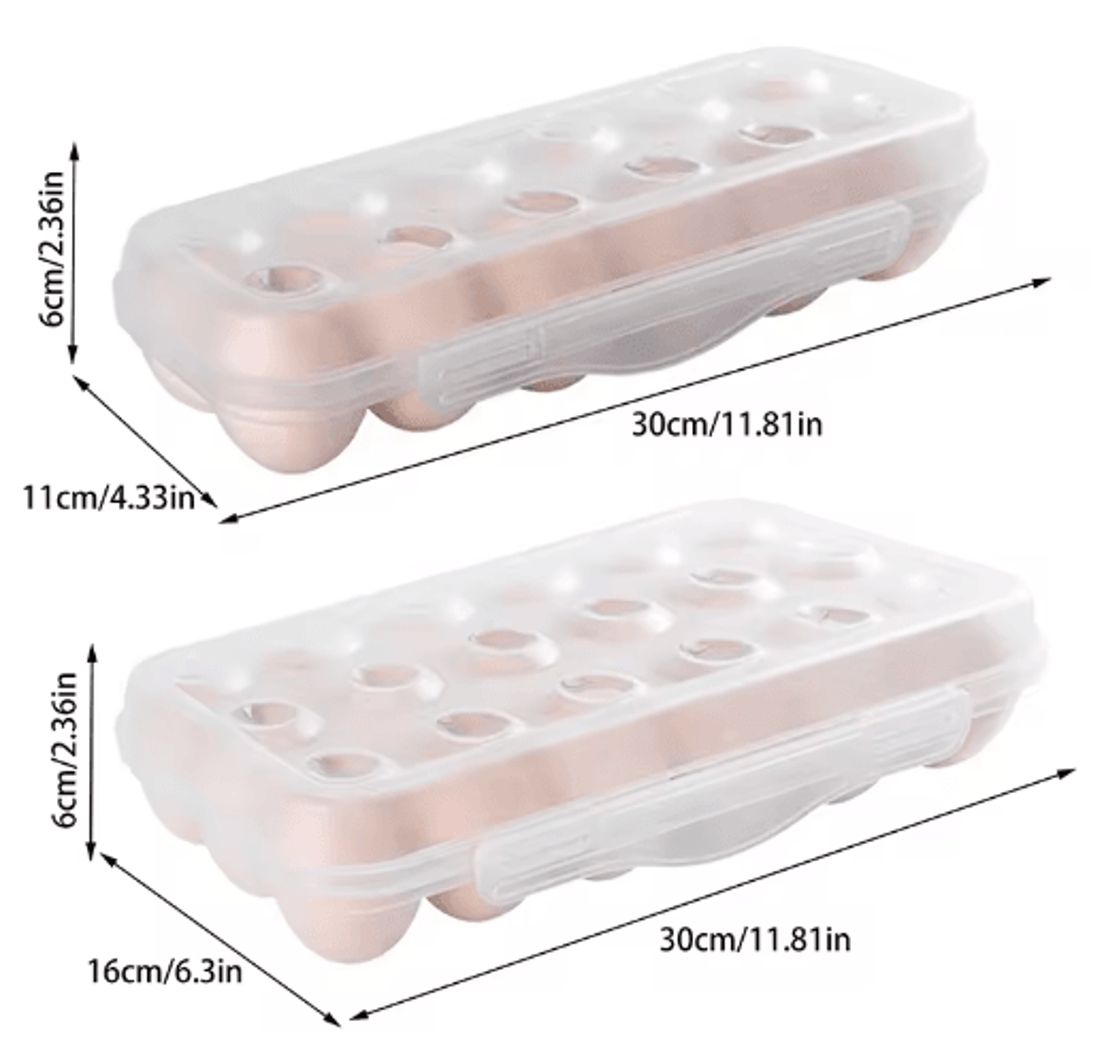 Egg Storage Box With Lid  1218 Grid Refrigerator Egg Organizer Tray 3