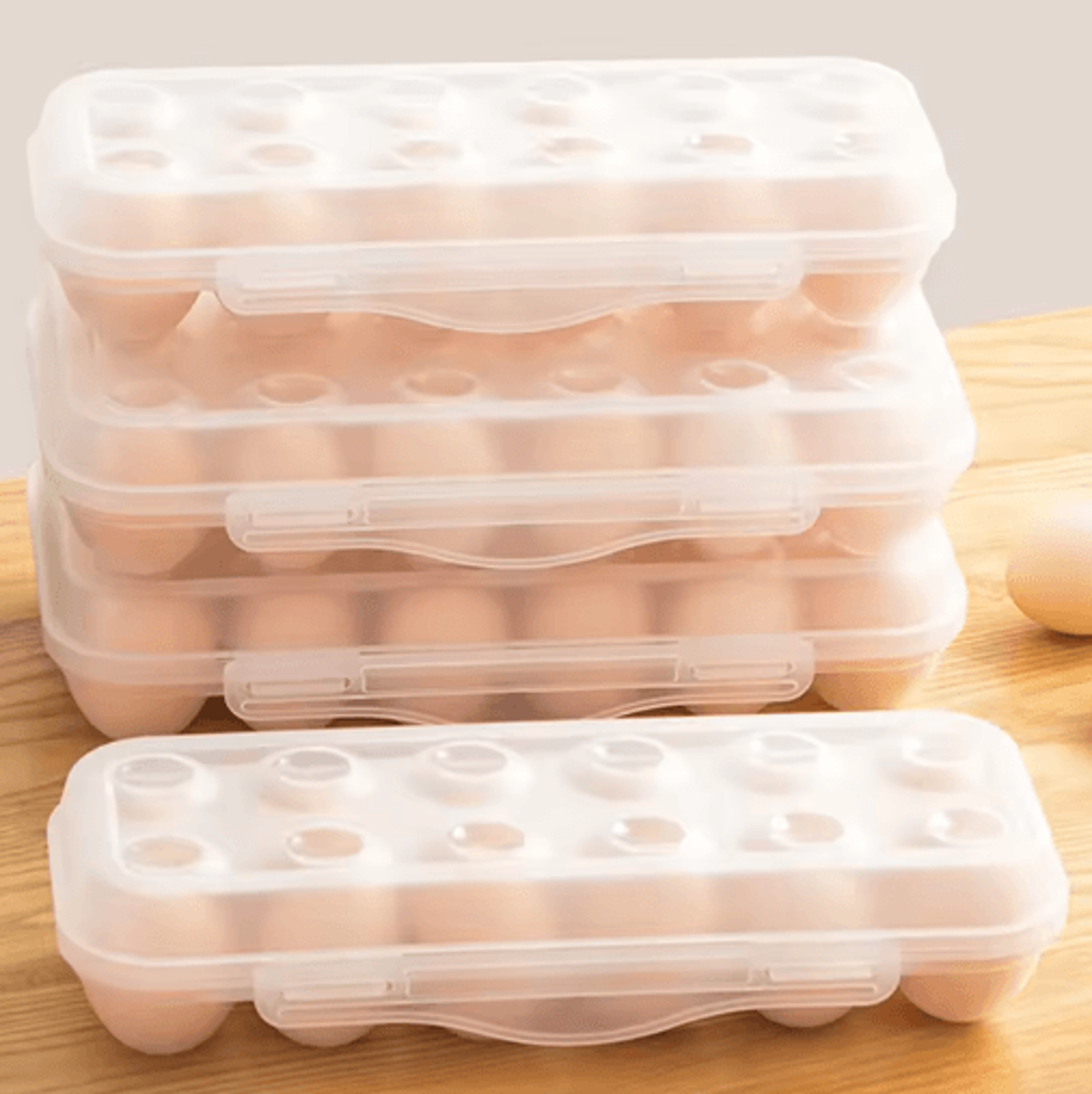 Egg Storage Box With Lid  1218 Grid Refrigerator Egg Organizer Tray 5
