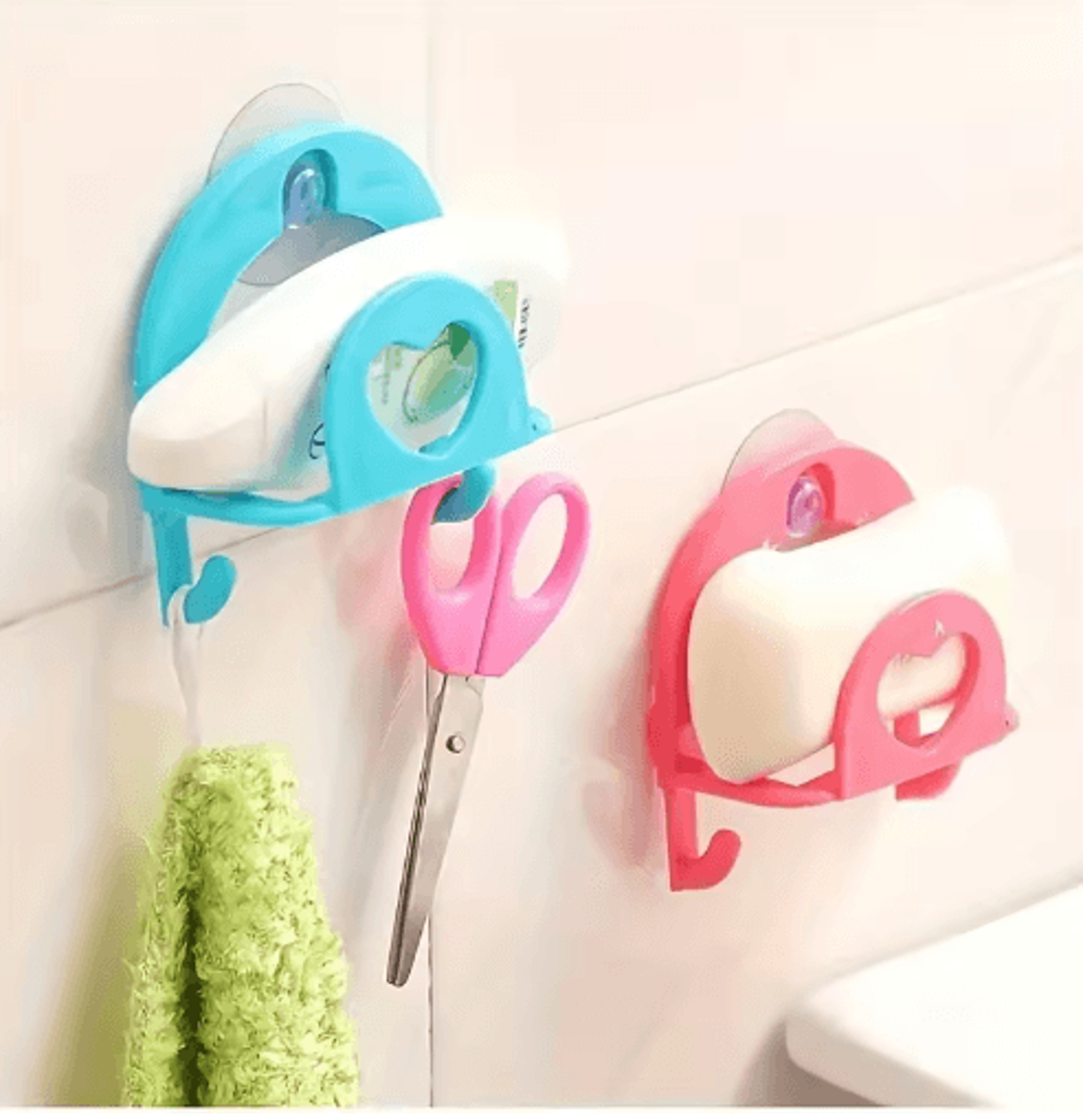 2Piece Sink Sponge  Dish Cloth Holder With Suction Cups And Hooks 3