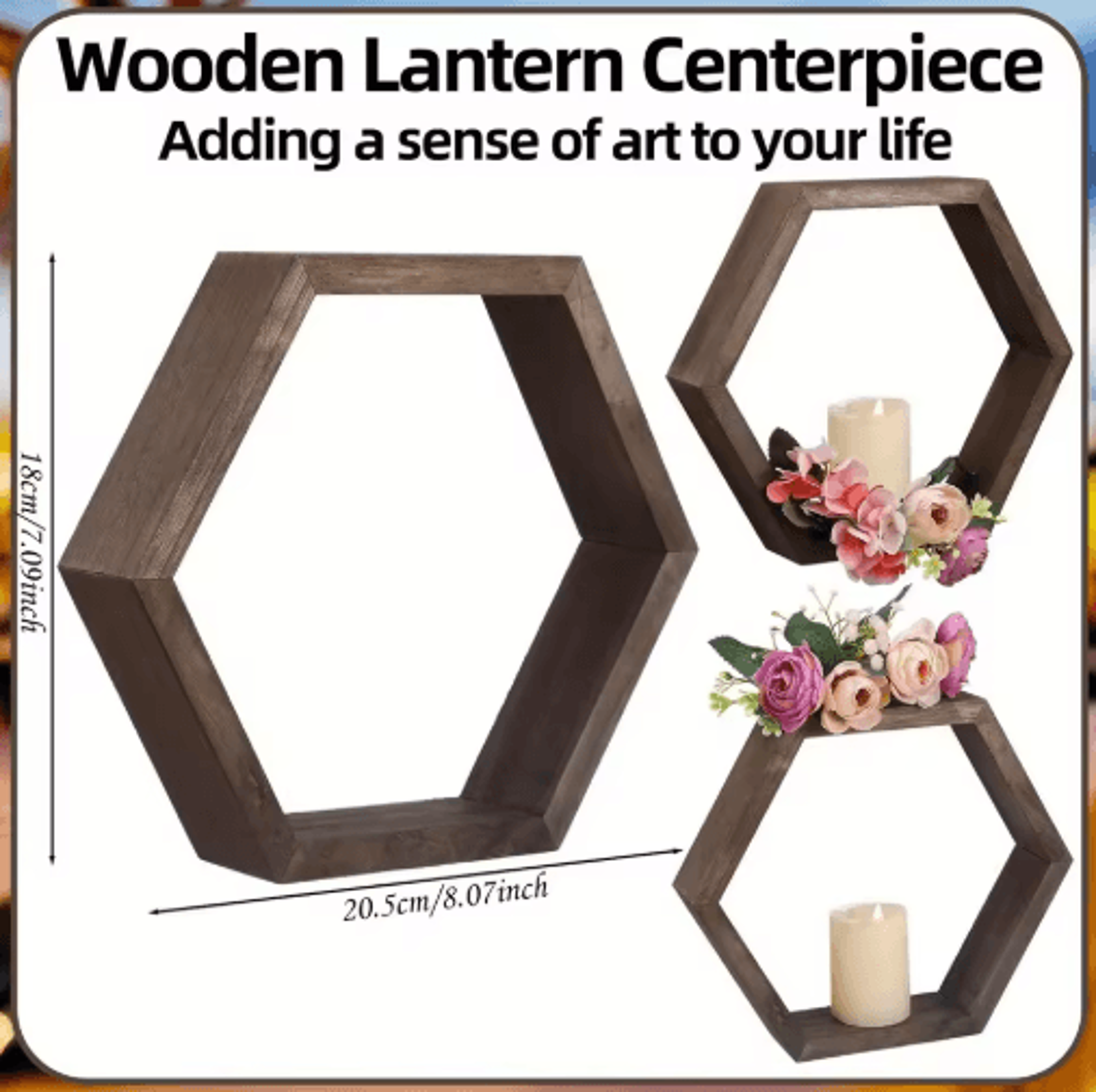 Hexagon Floating Wall Shelf For Stylish Home Storage  Decor 2