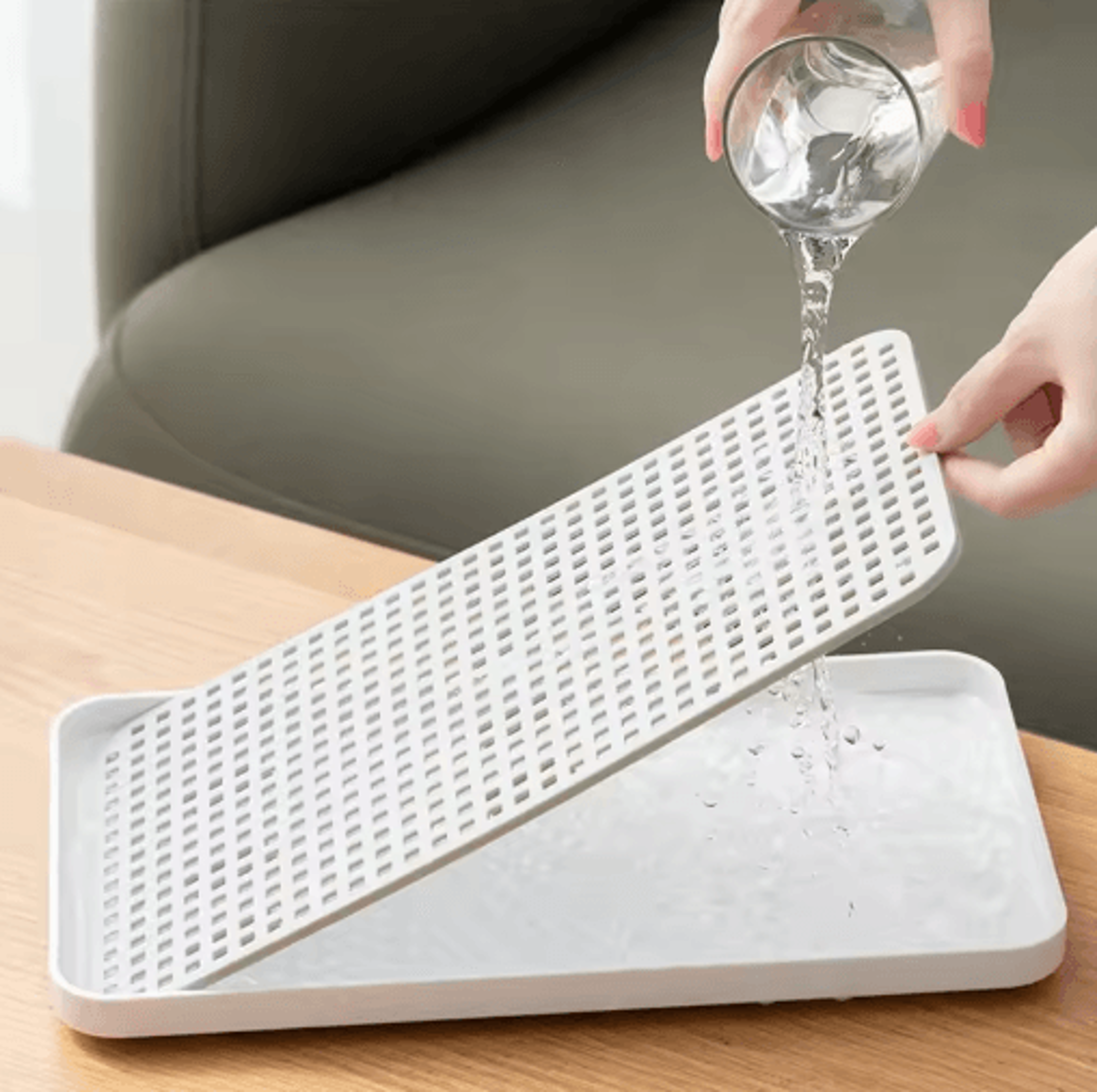 DoubleLayer Draining Tray For Bowls Cutlery  Tea Set Organization 5