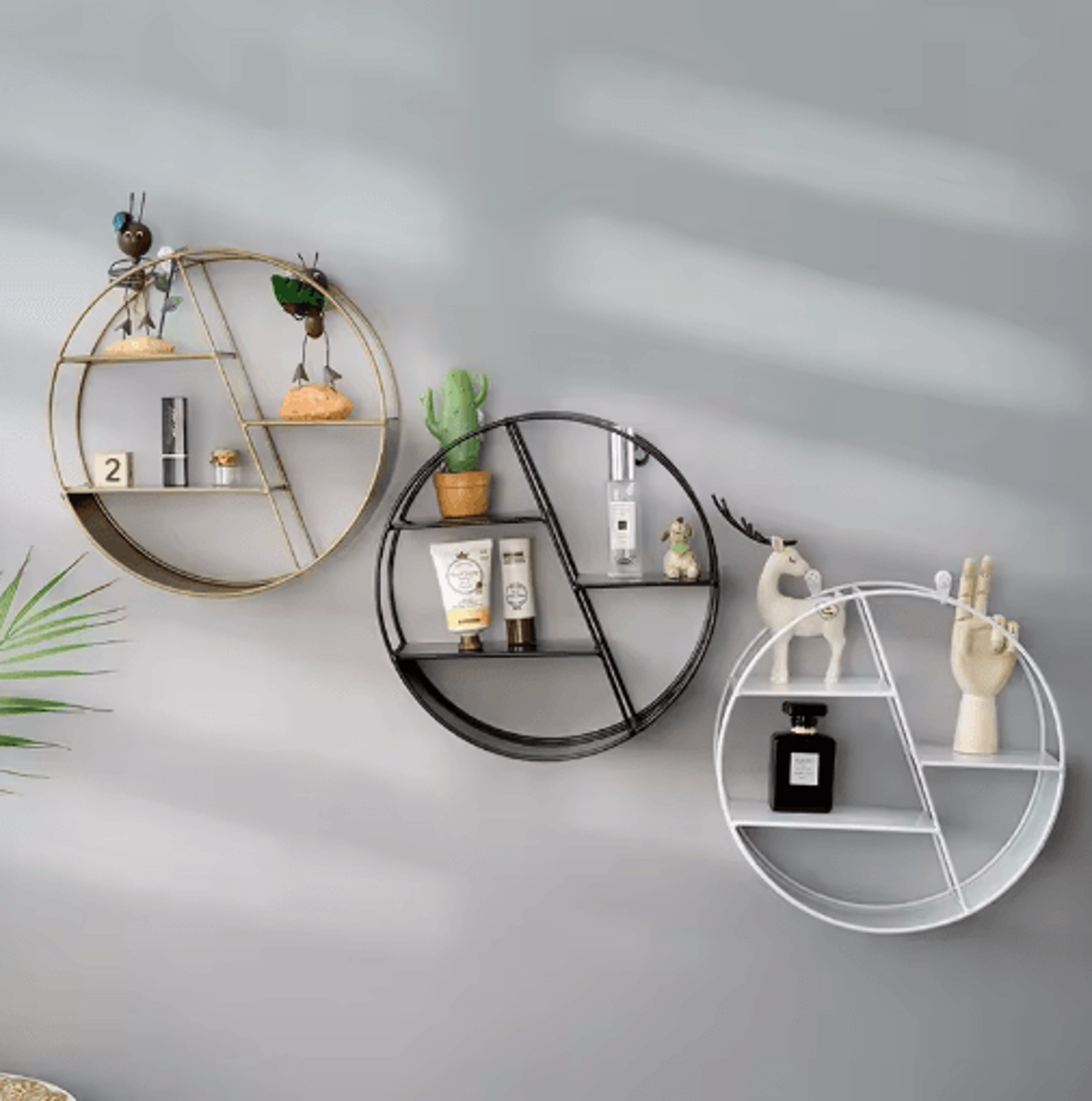 Nordic Round Floating Wall Shelf For Plants  Home Decor 10