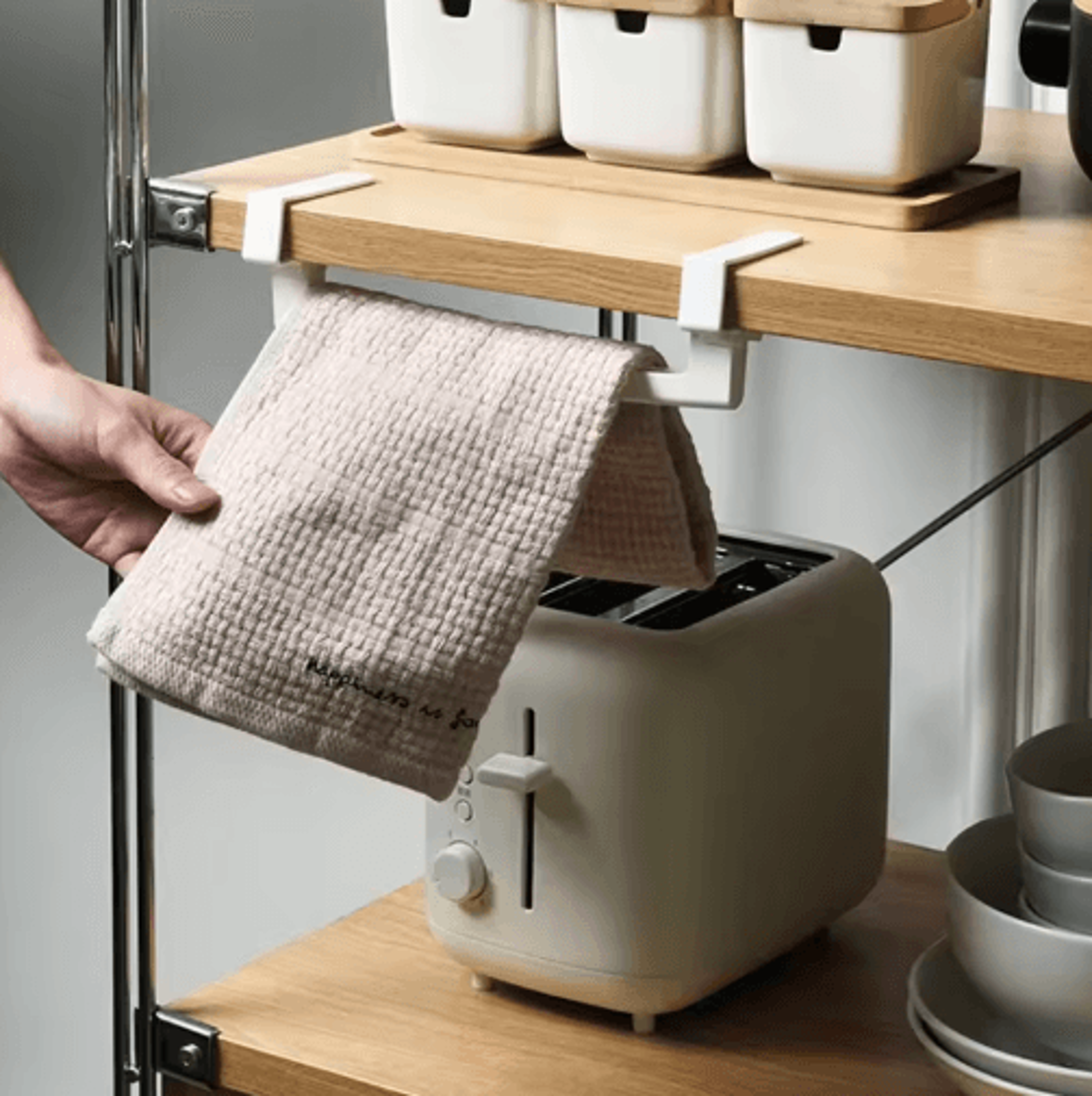 Over Door Towel Rack Hanging Holder For Bathroom  Kitchen Cabinets 6