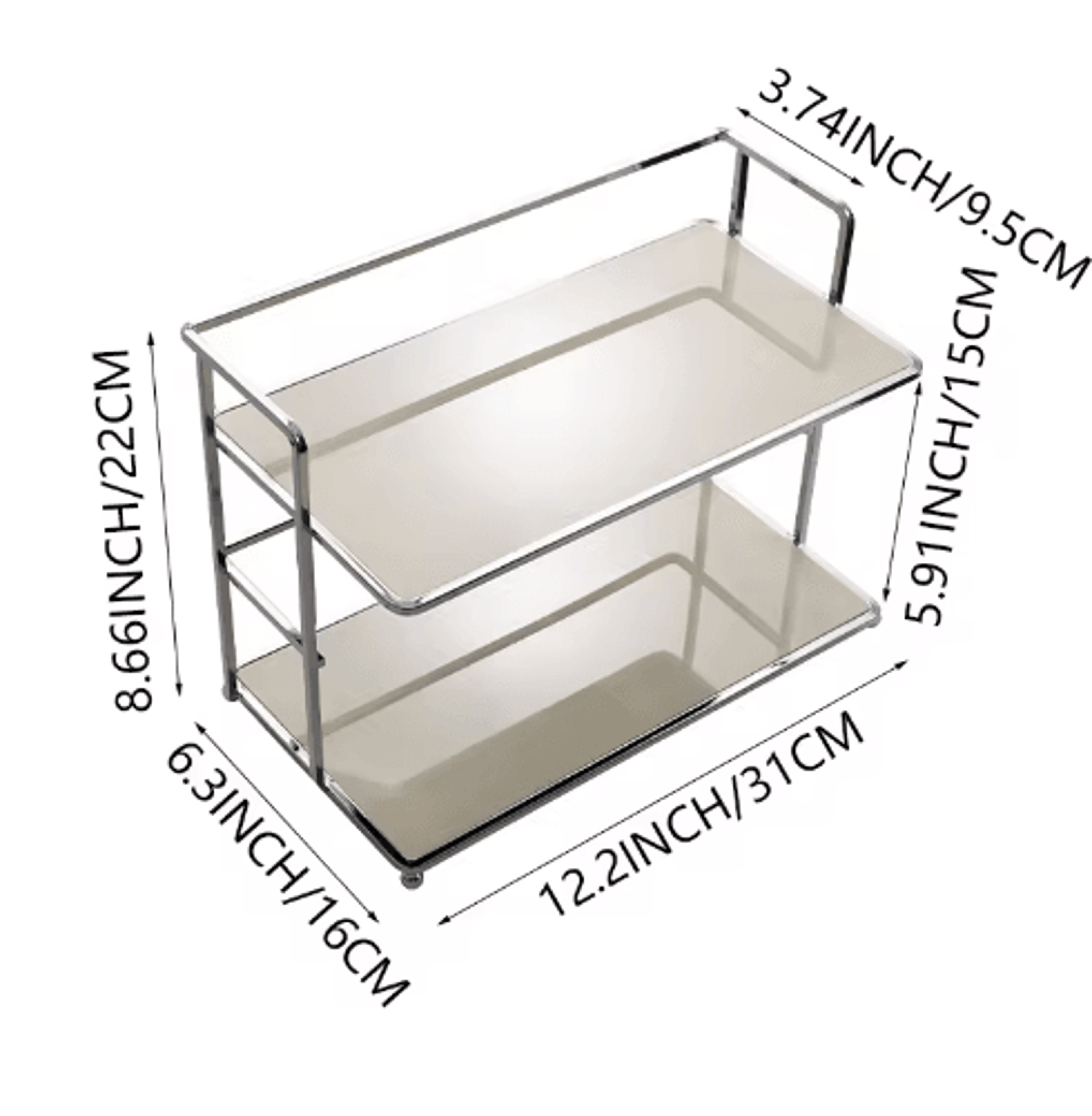 DoubleLayer Acrylic Desktop Storage Rack Multifunctional Cup  Cosmetic Organizer 2