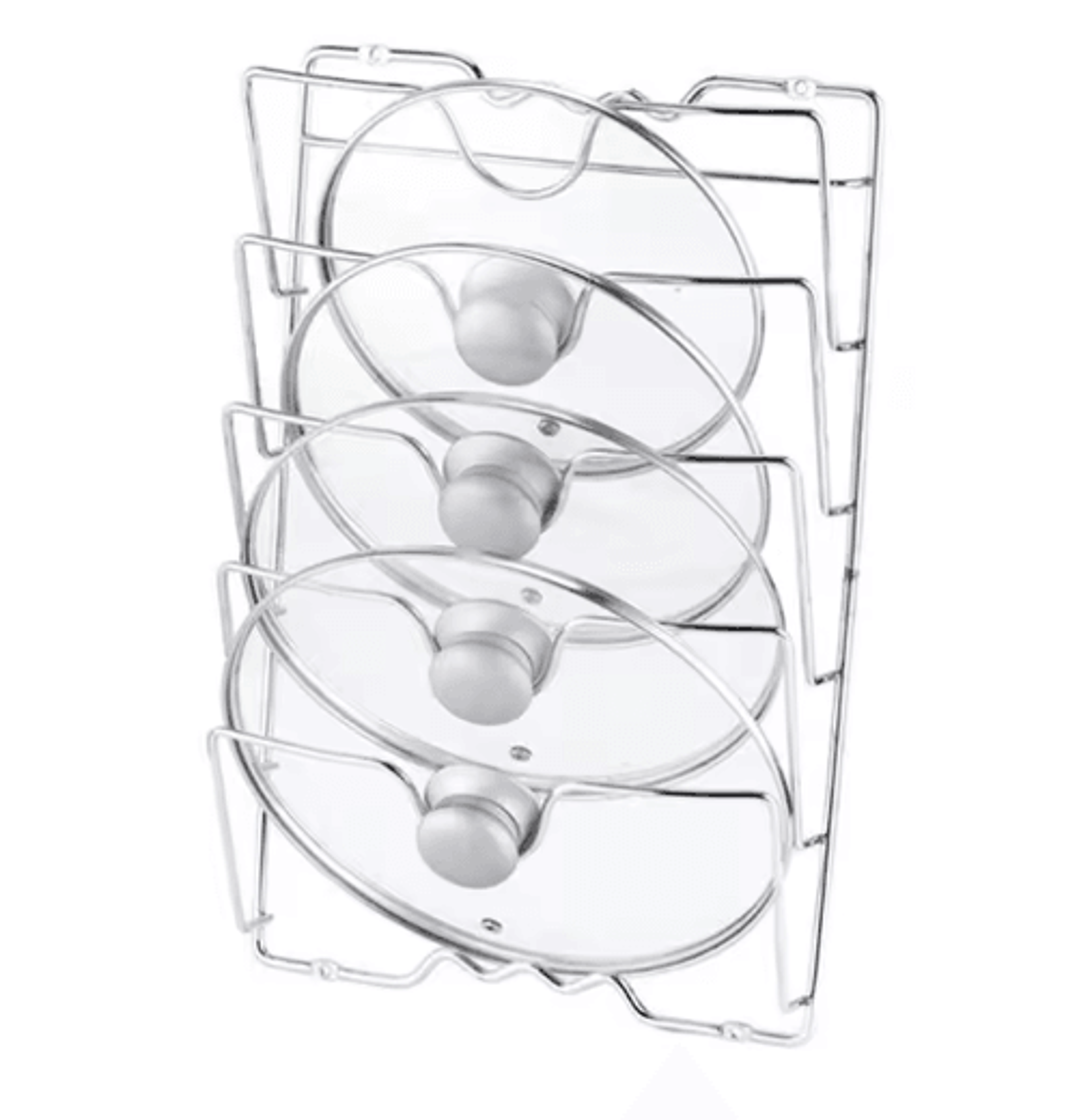 5Tier Wall Mounted Pot Lid Organizer Rack RustResistant Kitchen Storage 2