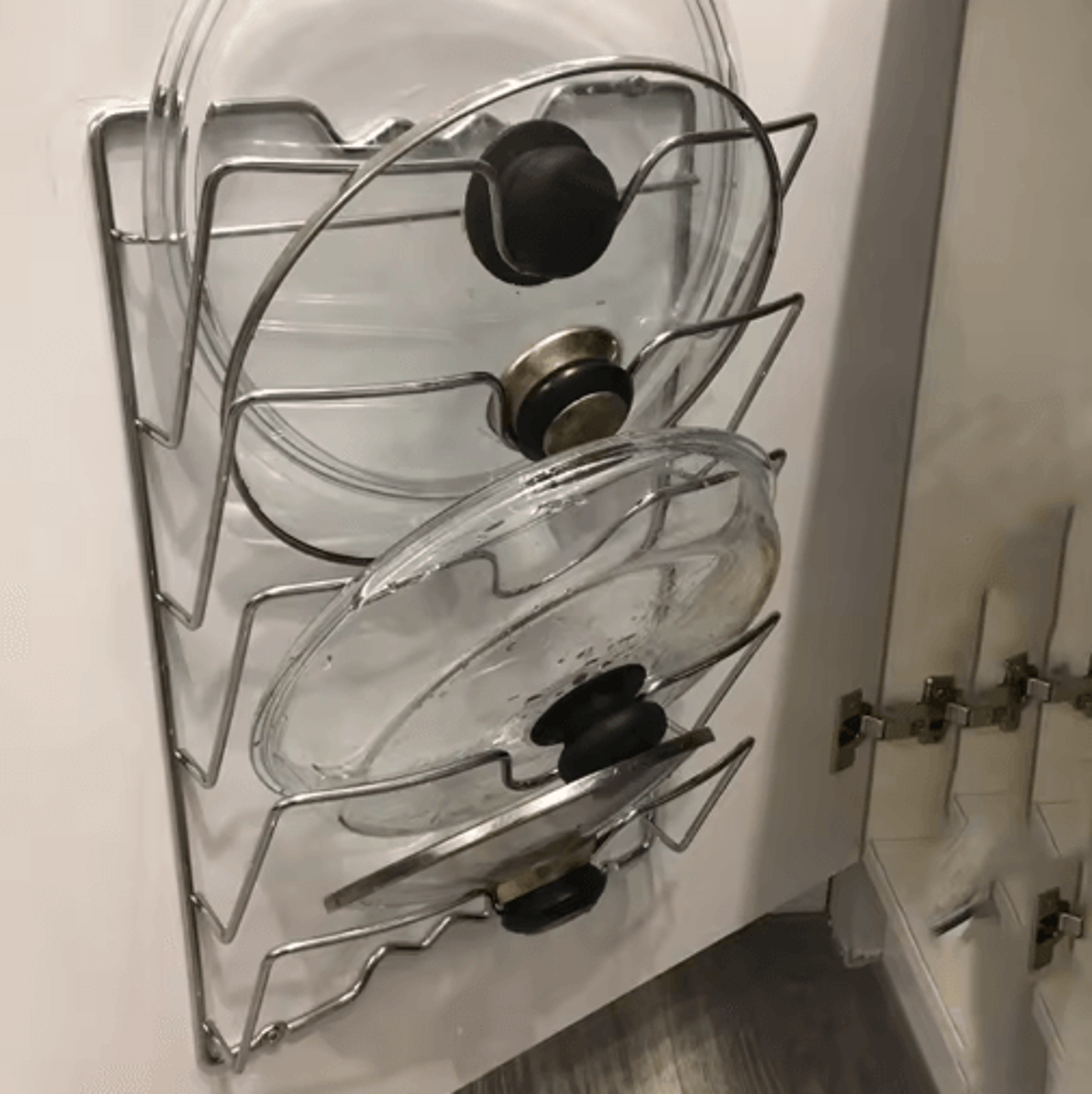 5Tier Wall Mounted Pot Lid Organizer Rack RustResistant Kitchen Storage 4