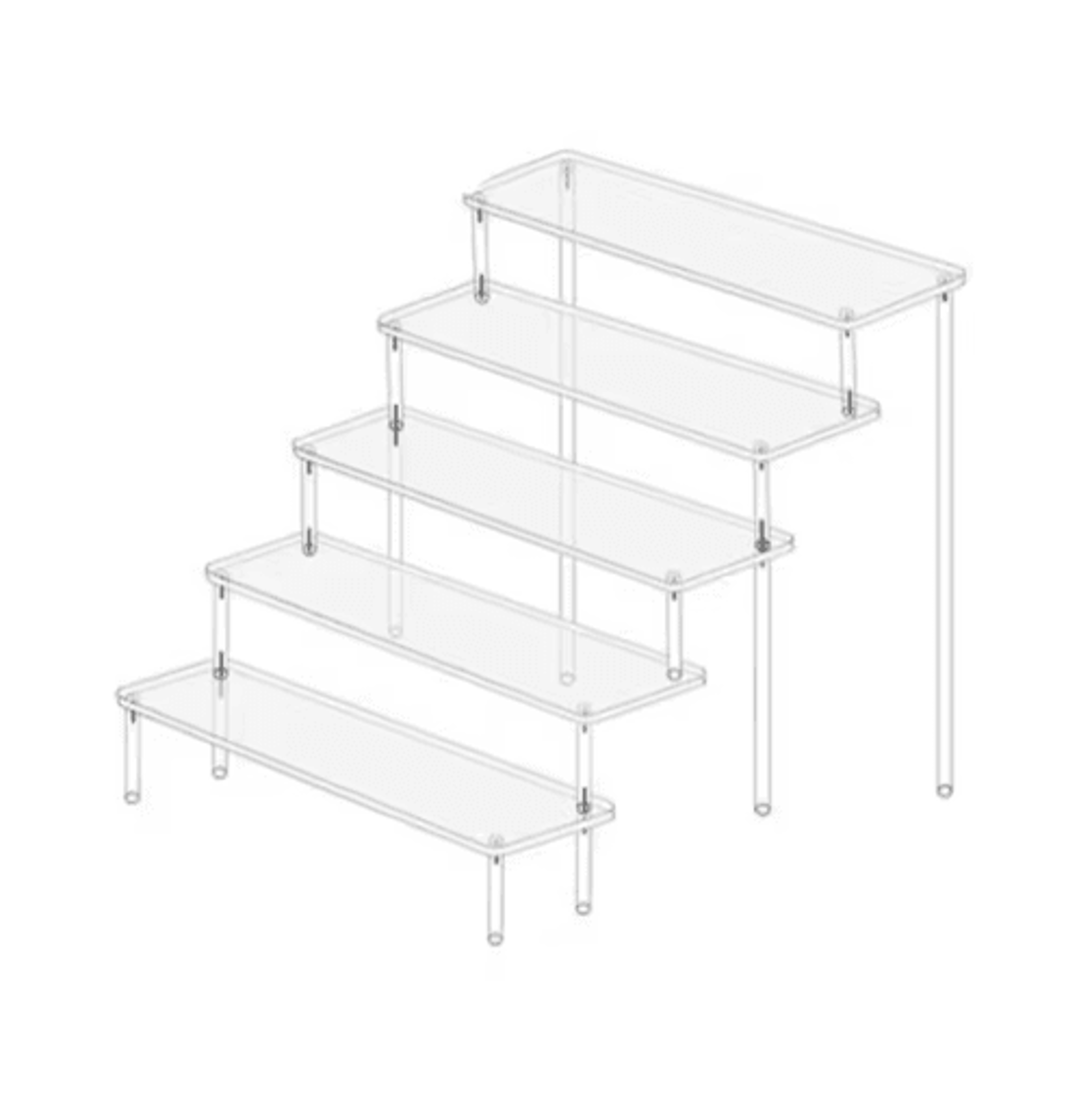 Clear Acrylic Display Stand  MultiTier Figurine  Makeup Display Shelf 203040CM 1