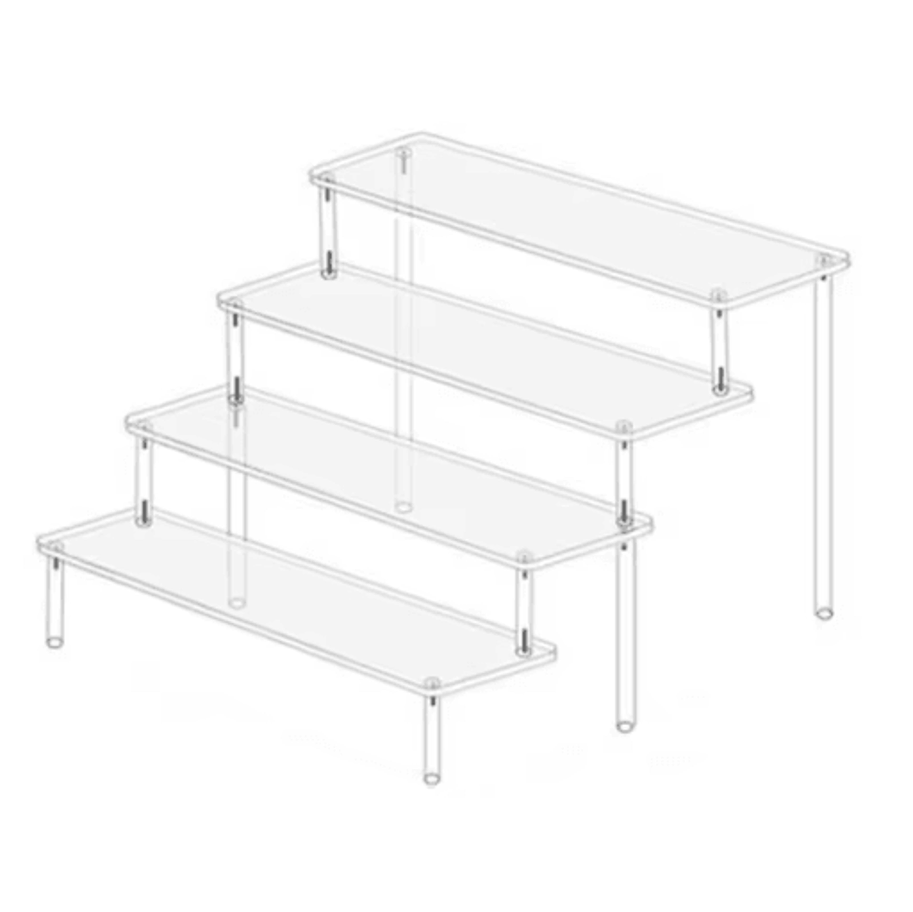 Clear Acrylic Display Stand  MultiTier Figurine  Makeup Display Shelf 203040CM 12