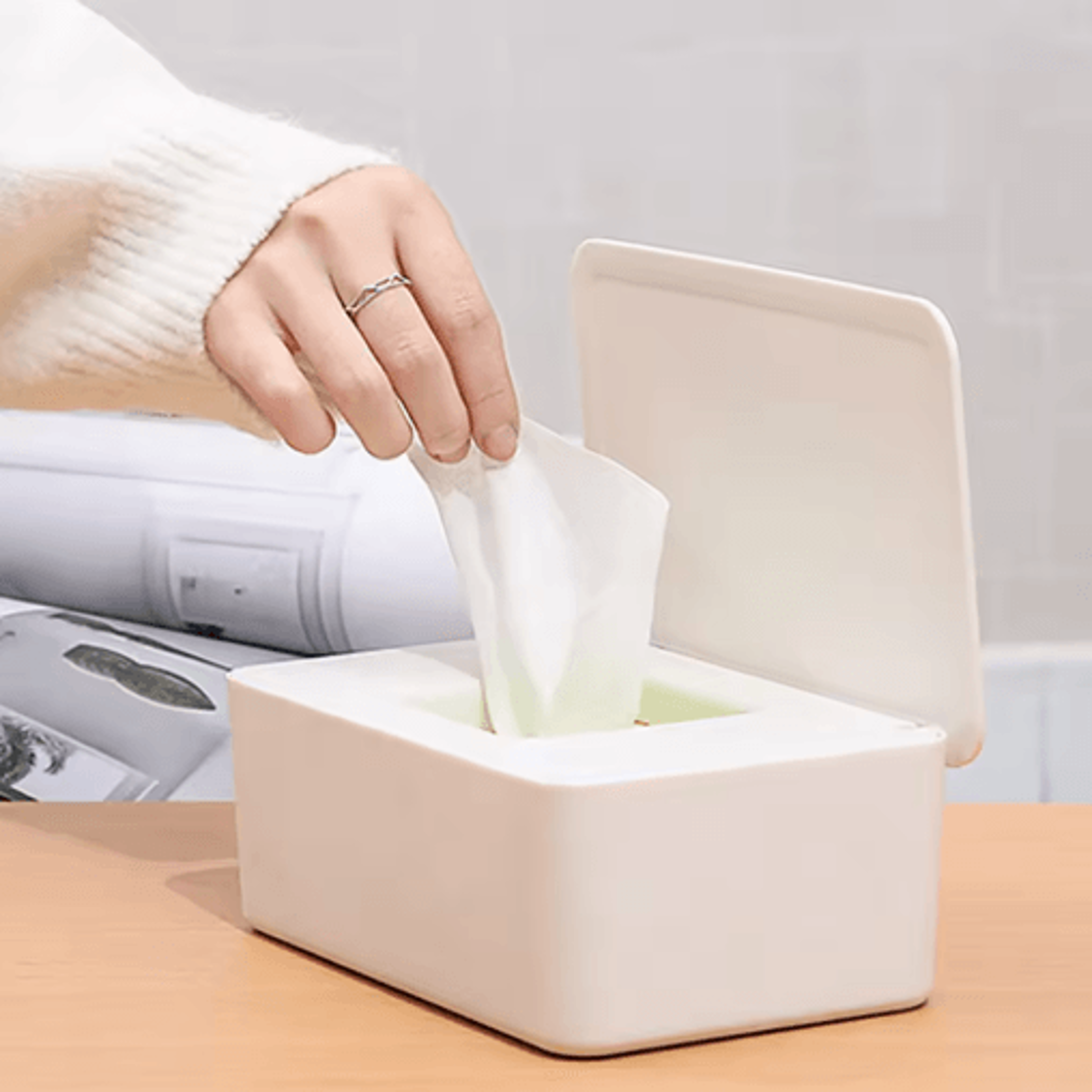 Dustproof Wet Wipes Dispenser Box With Lid  Portable Tissue Storage Organizer 5
